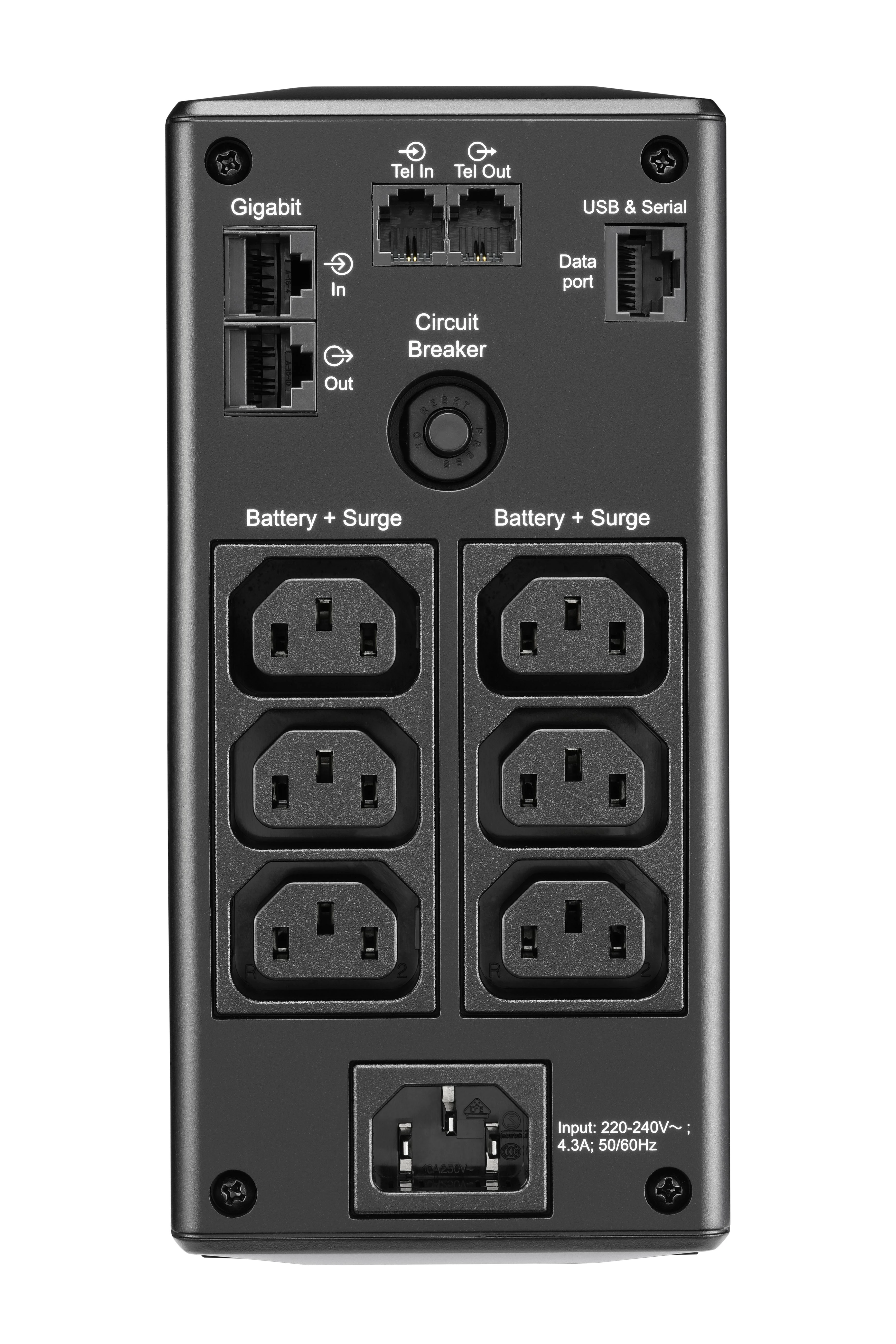 APC BACK UPS PRO BR 900VA, 6 OUTLETS, AVR, LCD SĄSAJA