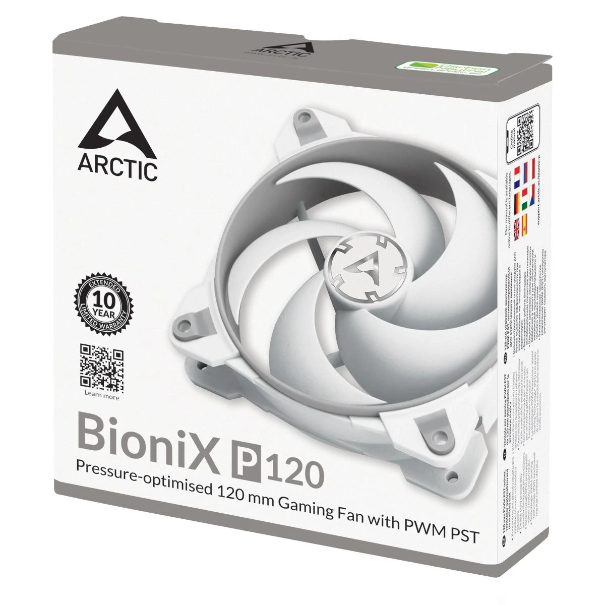ARCTIC BioniX P120 Kompiuterio korpusui Ventiliatorius 12 cm Pilka, Balta