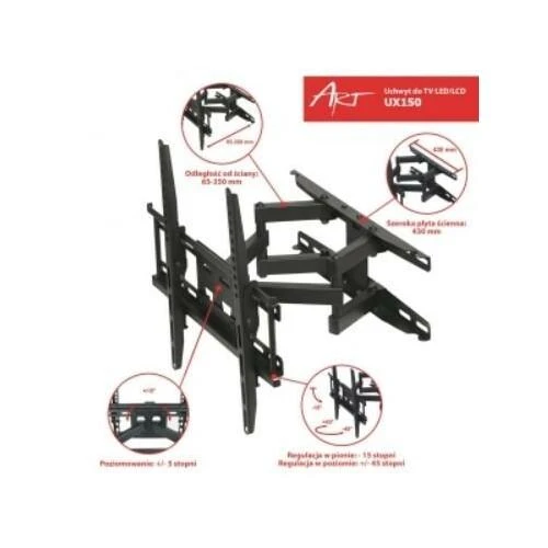 Hikvision ART RAMT ADUX150 laikiklis televizoriui 23-60 LED/LCD 45kg UX150 vertikalus/horizontalus reguliavimas
