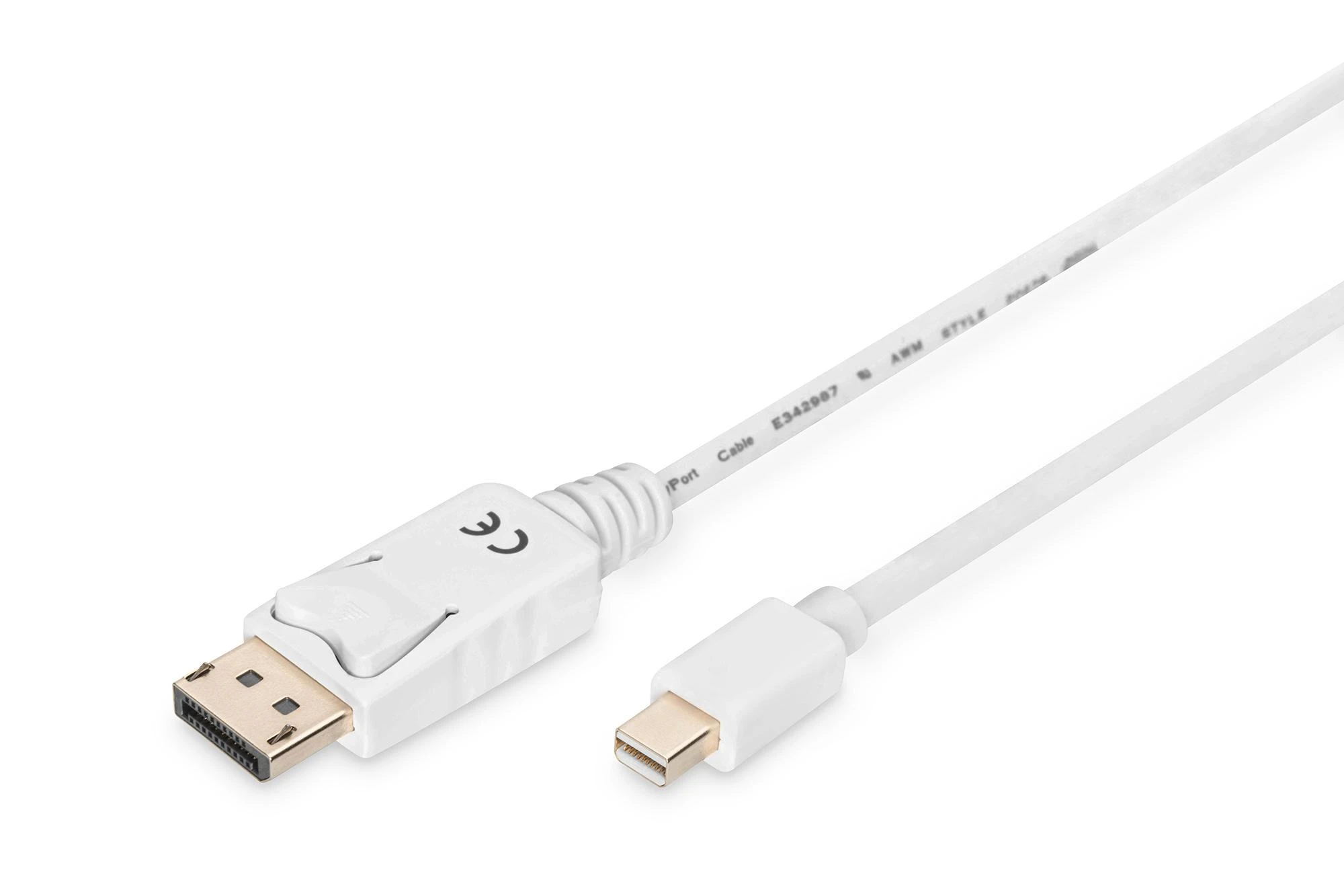 Assmann Electronic ASSMANN kabelis mini DisplayPort kištukas prie displayPort kištukas 3m dvigubas ekranavimas baltas