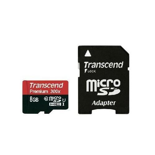 Atminties kortelė Transcend Micro SDHC 8GB 10 klasės UHS-I 400x + SD adapteris