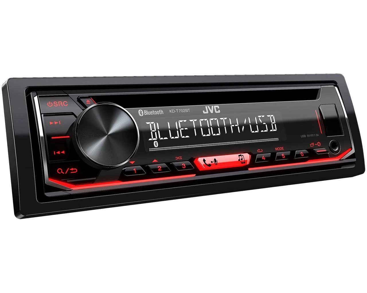 Automagnetola JVC Nešiojamas stereo automobilis KENWOOD KD-T702BT (Bluetooth, CD + USB + AUX)