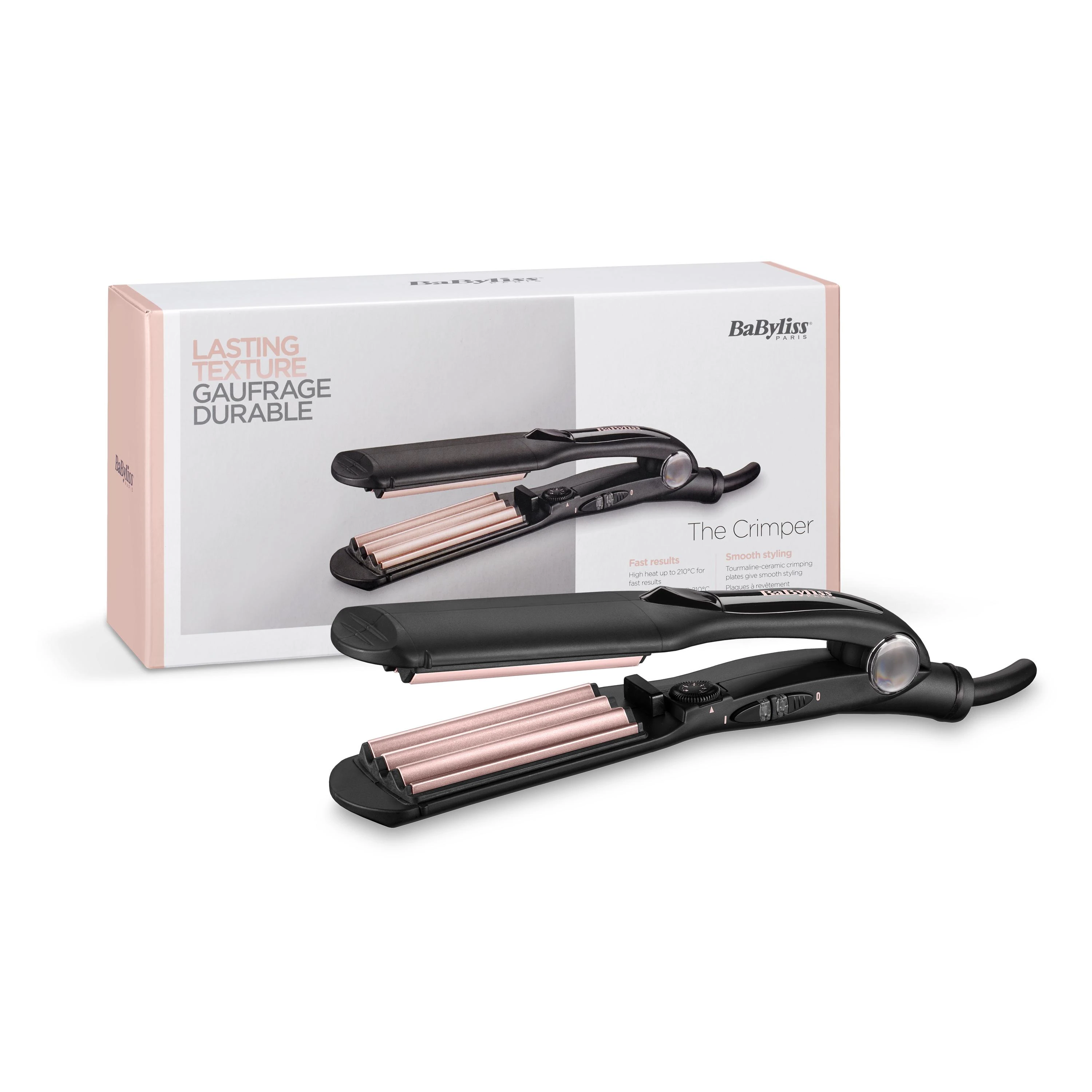 BaByliss 2165CE plaukų formavimo šukos Tekstūravimo žnyplės Šiltas Juoda, Rožinė 1,8 m