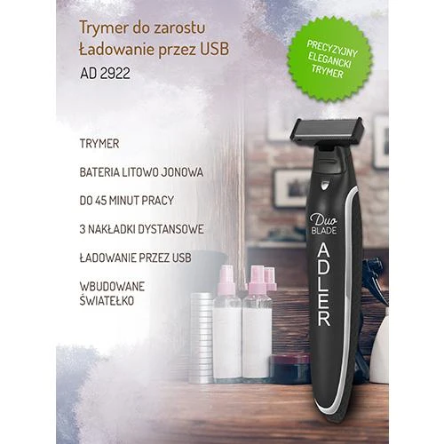 Adler Trimmer AD 2922 Barzdos žoliapjovė, Juodas