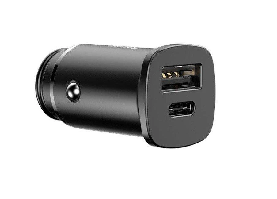 Baseus Square automobilinis įkroviklis PPS QC4.0 / PD3.0 5A 30W - Juodas