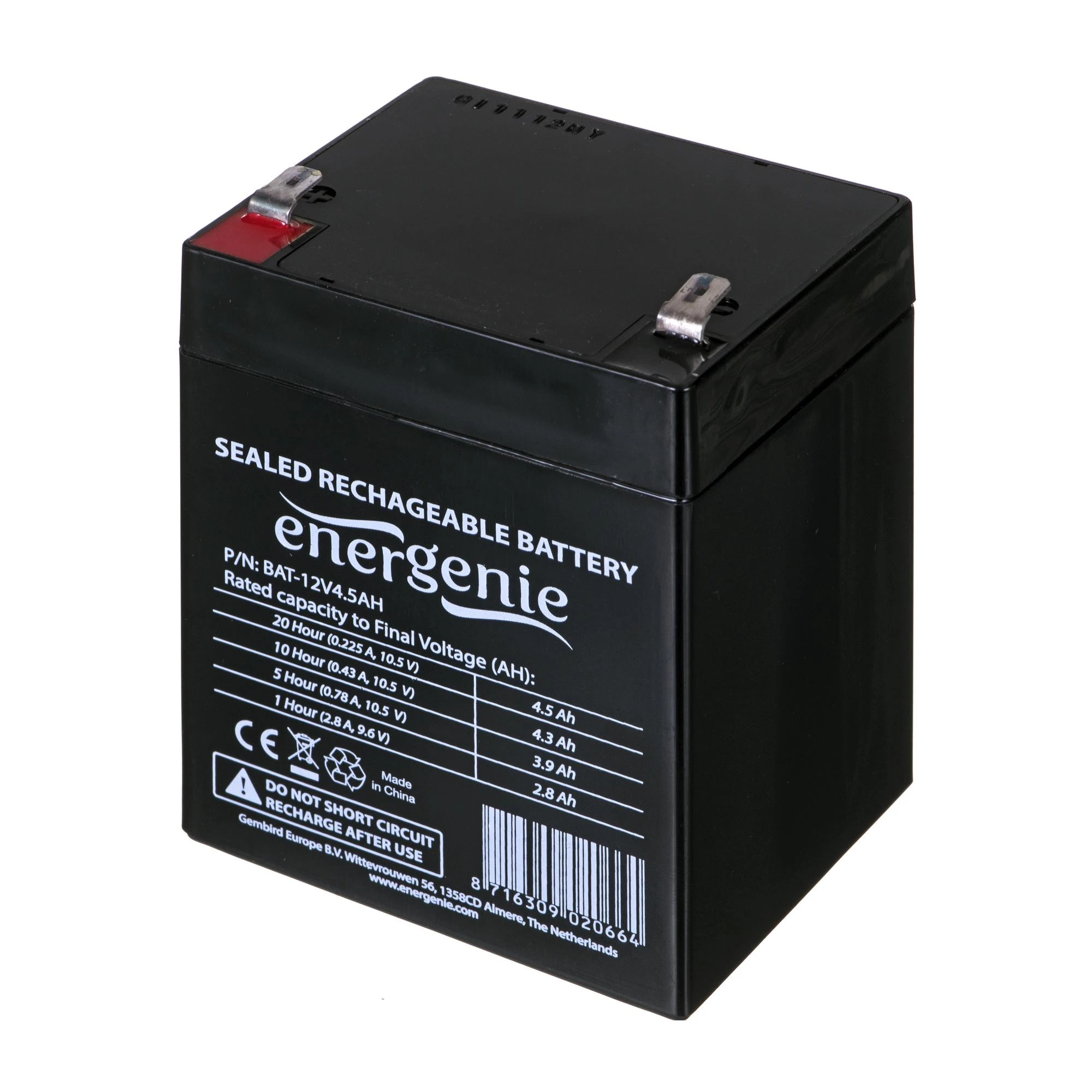 Gembird EnerGenie | UPS battery, 12V, 4.5 Ah | BAT-12V4.5AH