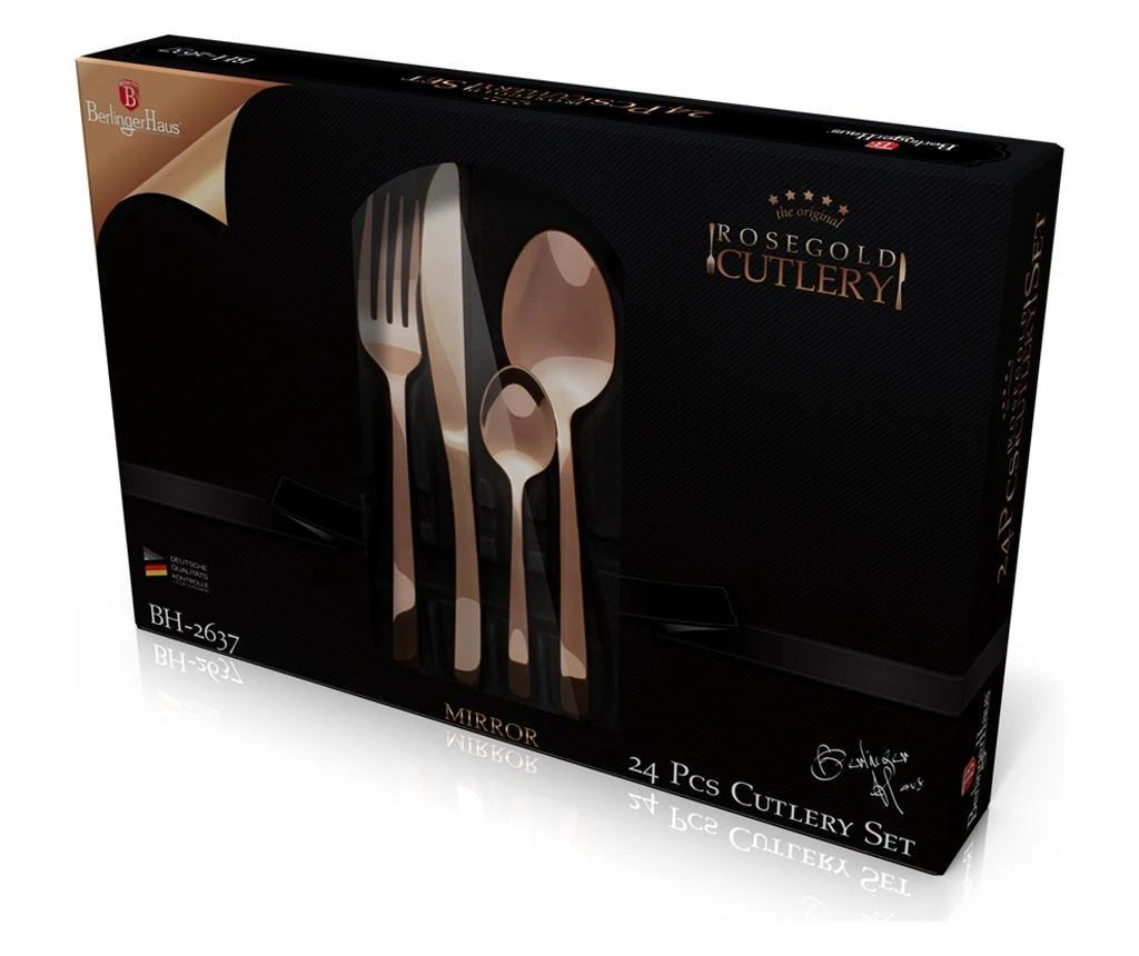 Stalo įrankių rinkinys BERLINGER HAUS BH/2637 Rose Gold Edition, 24vnt įrankių rinkinys