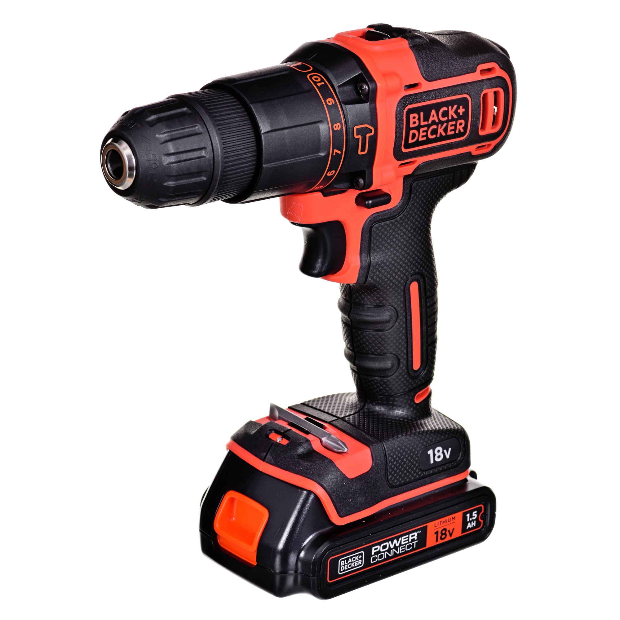 Black & Decker Juodas + DECKER PLAKŠKAS GRĄŽAS 18V 2x1,5Ah + 80vnt PRIEDAI