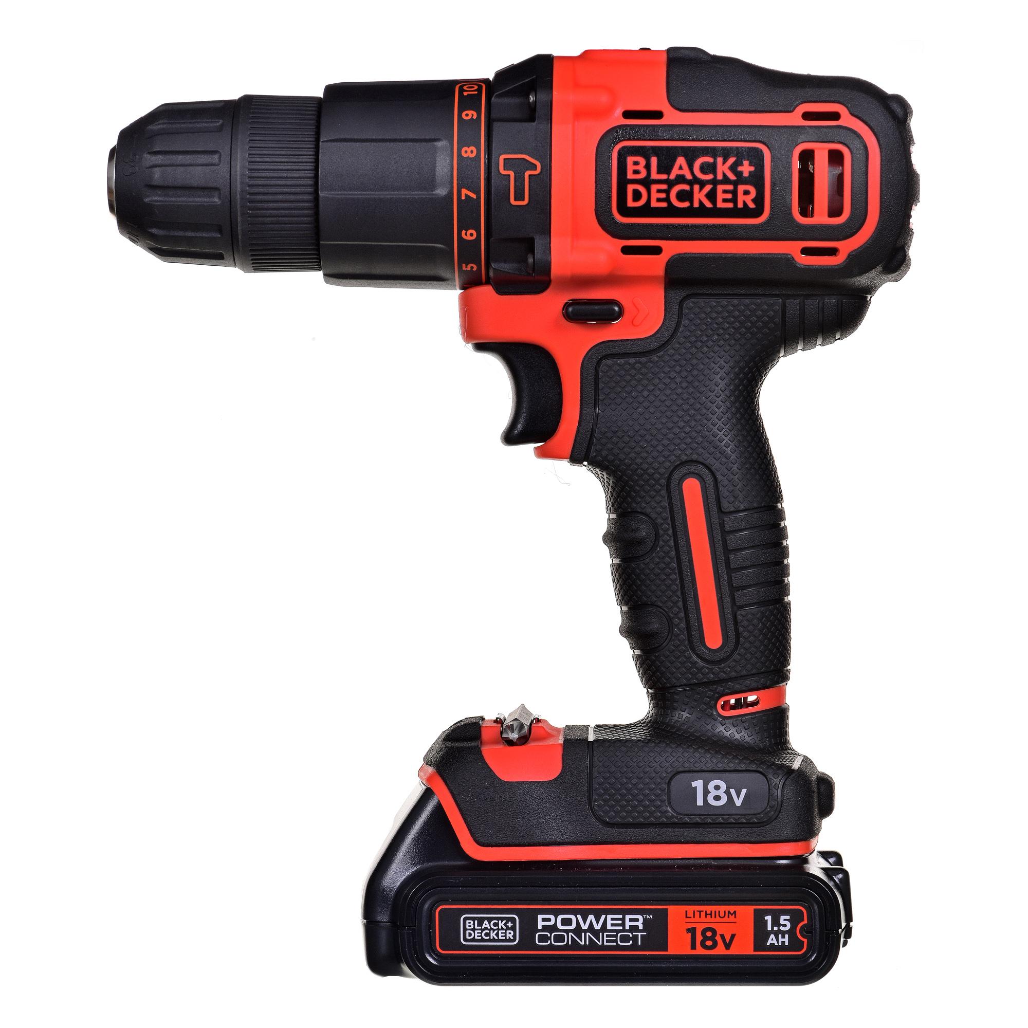 Black & Decker Juodas + DECKER PLAKŠKAS GRĄŽAS 18V 2x1,5Ah + 80vnt PRIEDAI