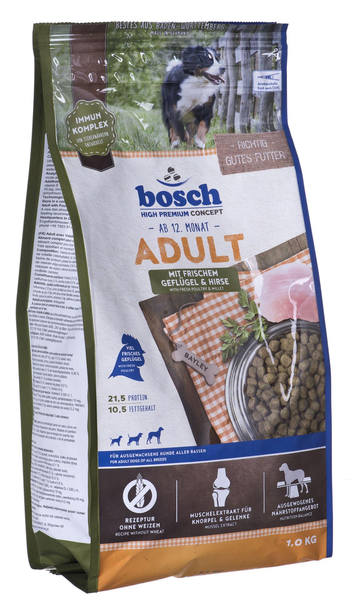 bosch Dog ADULT Poultry & Millet paukštiena ir soros 1kg