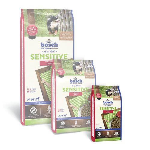 bosch Dog Adult SENSITIVE ėriena & RICE – pašaras šunims su ėriena ir ryžiais, kurių jautri virškinimo sistema 1kg