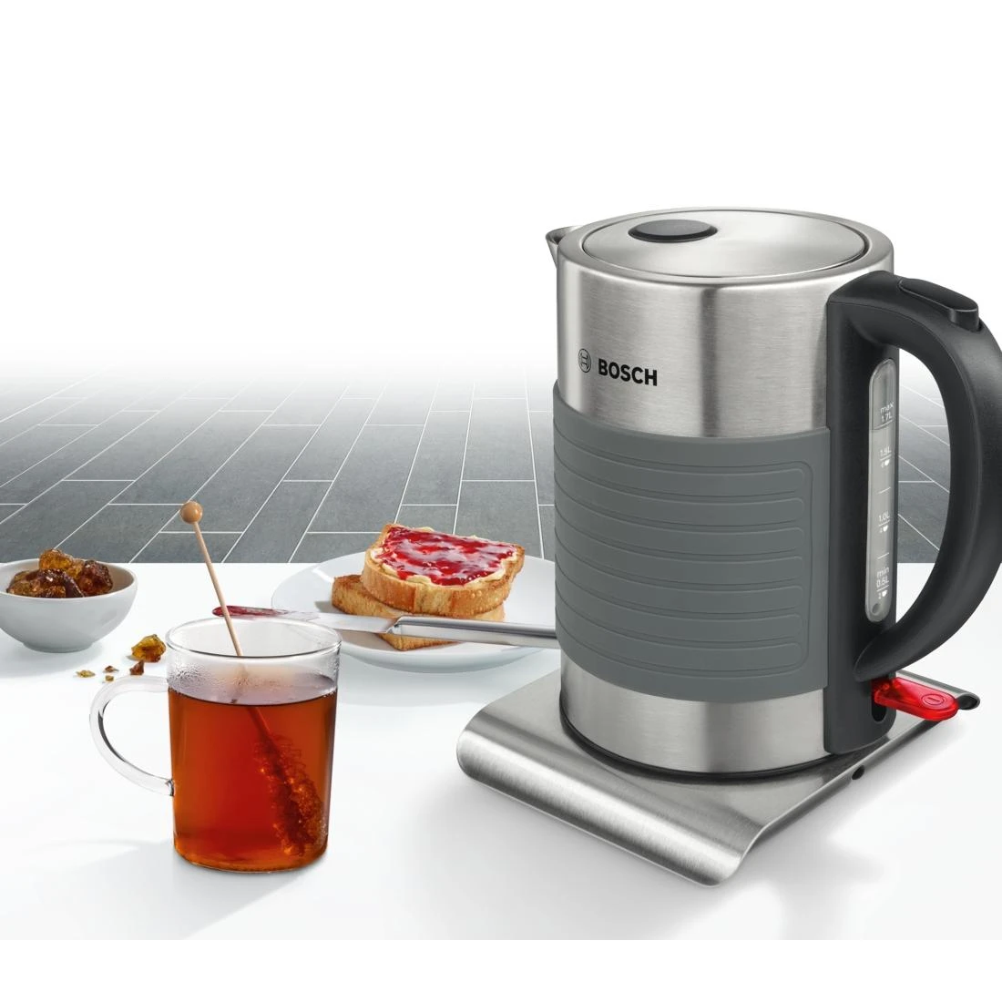 Virdulys Bosch TWK7S05, 2200 W, 1,7 L, Pilkas