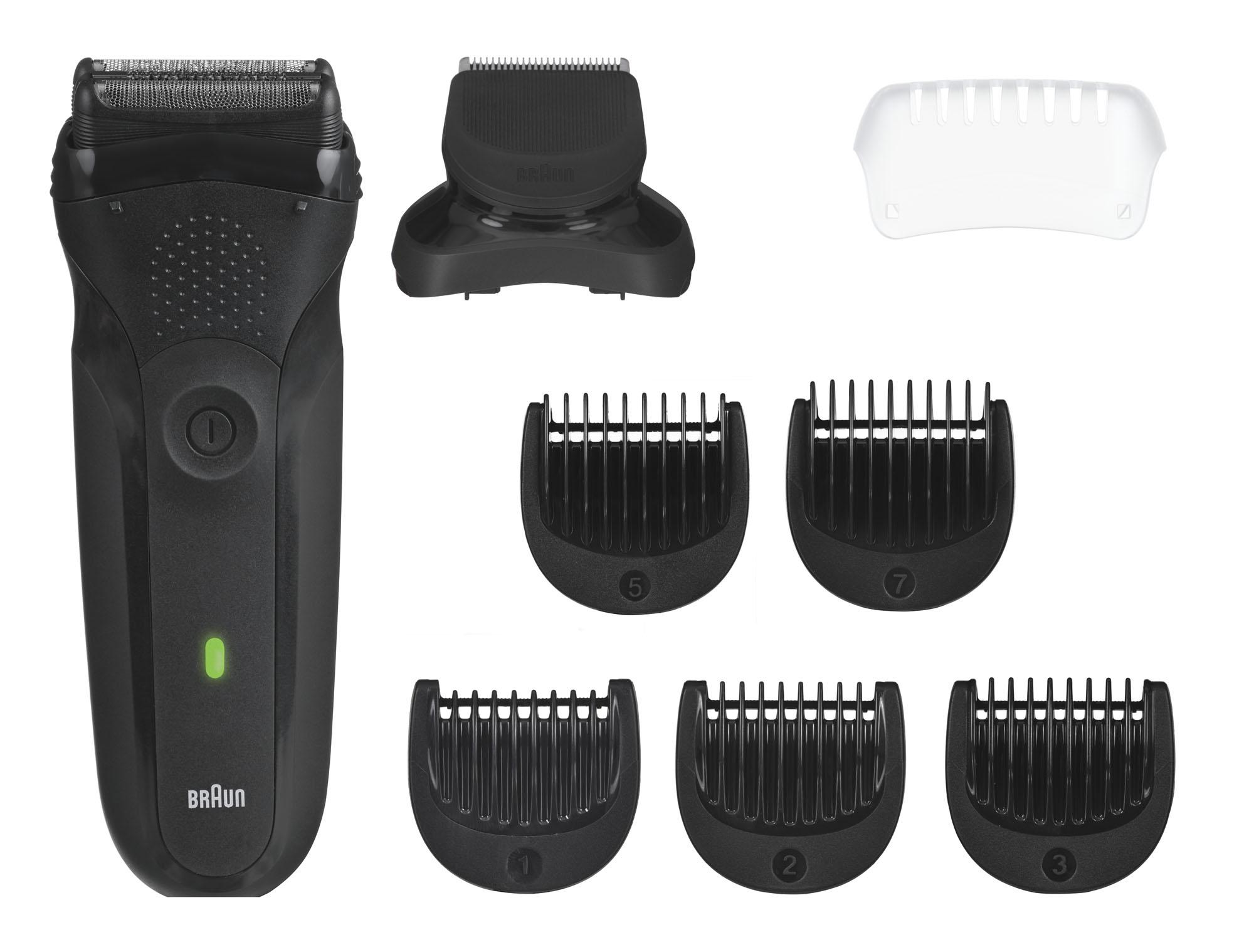 Barzdaskutė Braun | Shaver | Series 3 Shave&Style 300BT | Operating time (max) 30 min | NiMH | Juodas/Žalias