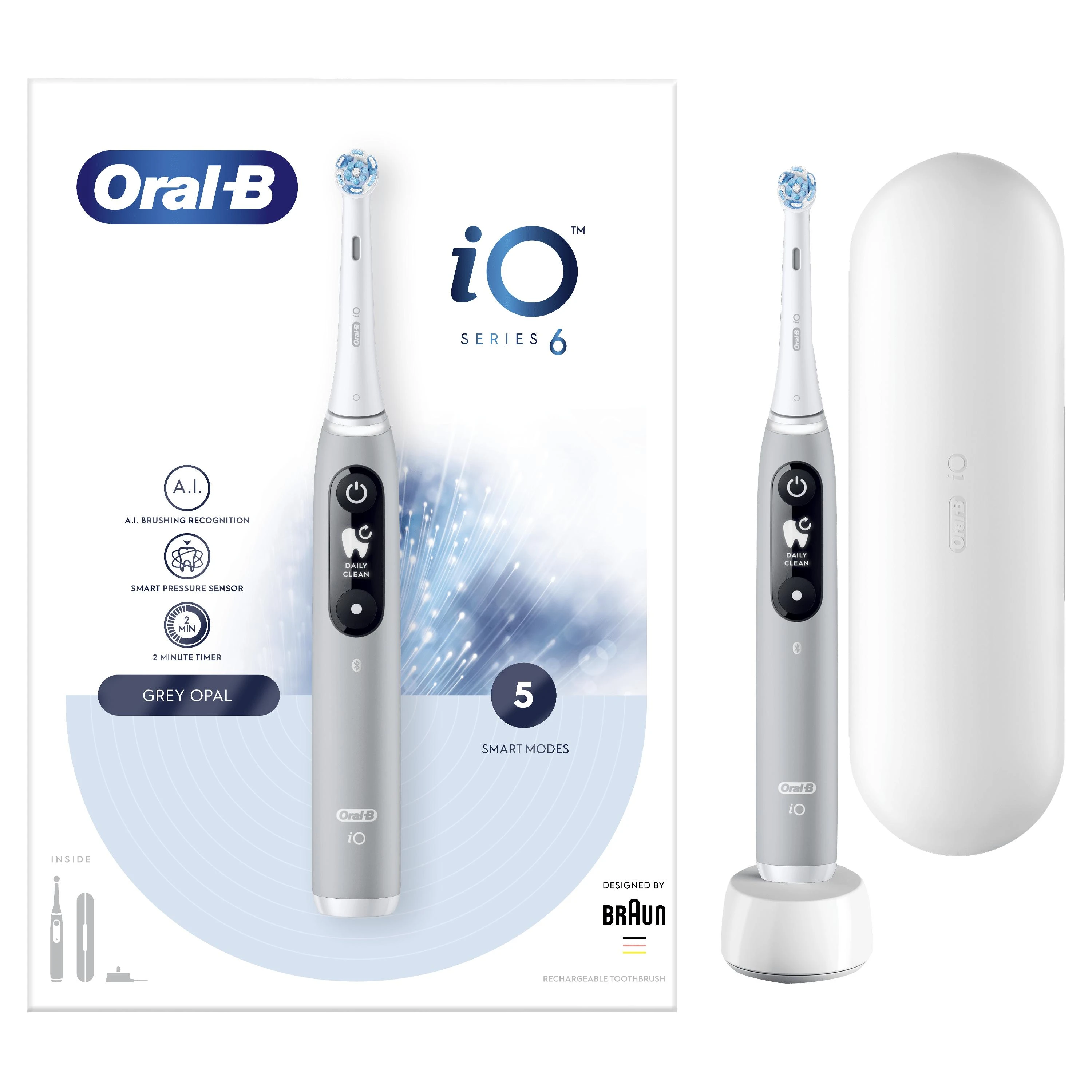 Dantų šepetėlis Oral-B iO 6 Pilkas Opal UC