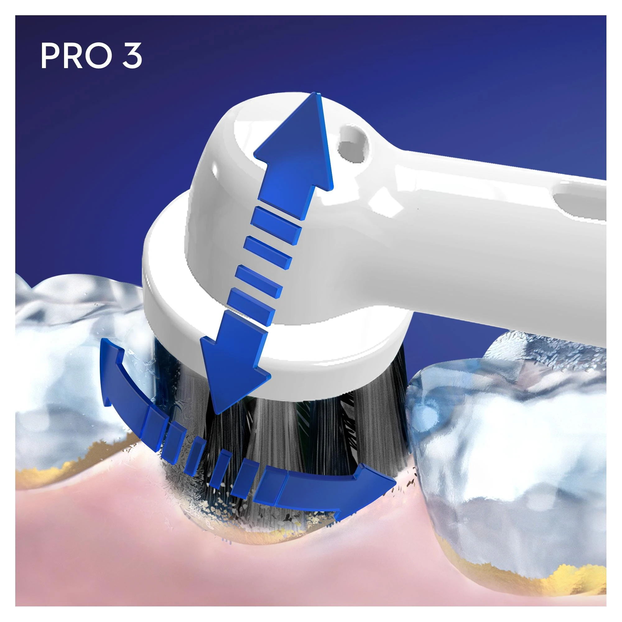 Elektrinis dantų šepetėlis Oral-B Pro 3 3000 Pure Clean, juodas