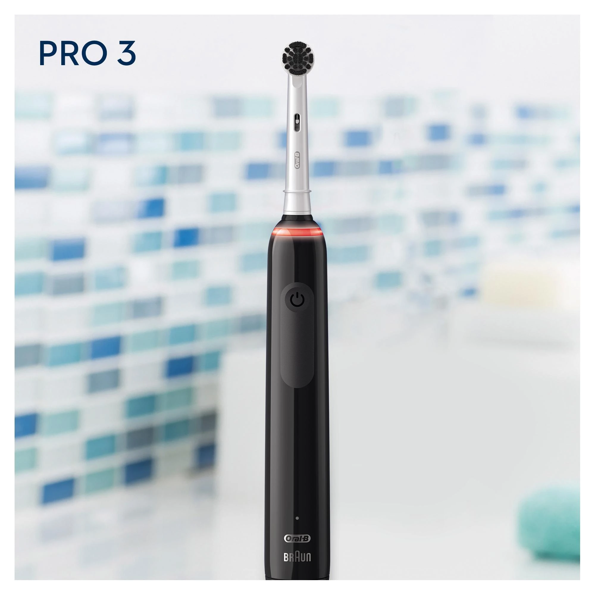 Elektrinis dantų šepetėlis Oral-B Pro 3 3000 Pure Clean, juodas