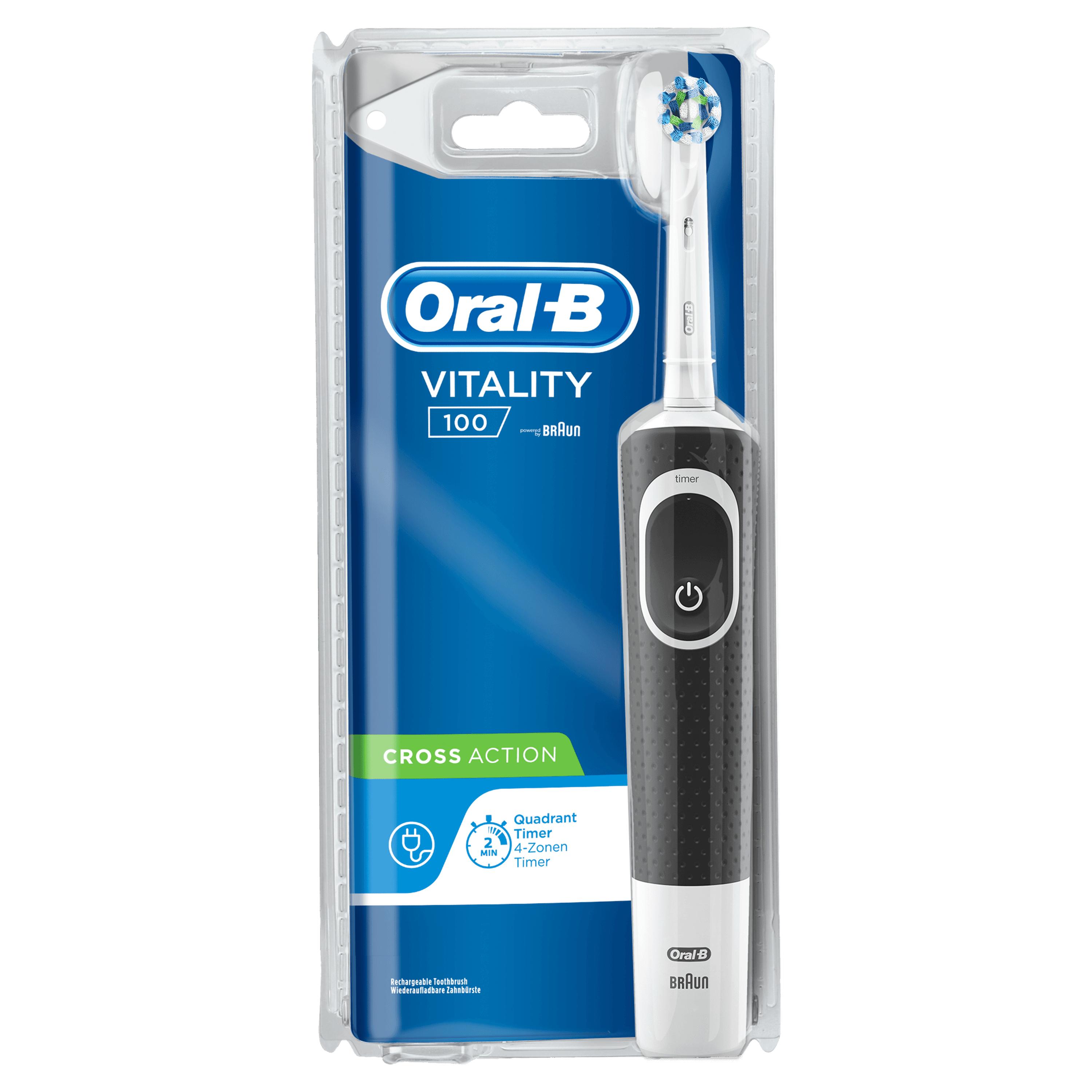Braun Oral-B Vitality 80312499 elektrinis dantų šepetėlis Suaugusiems Besisukantis vibruojantis dantų šepetėlis Juoda, Balta