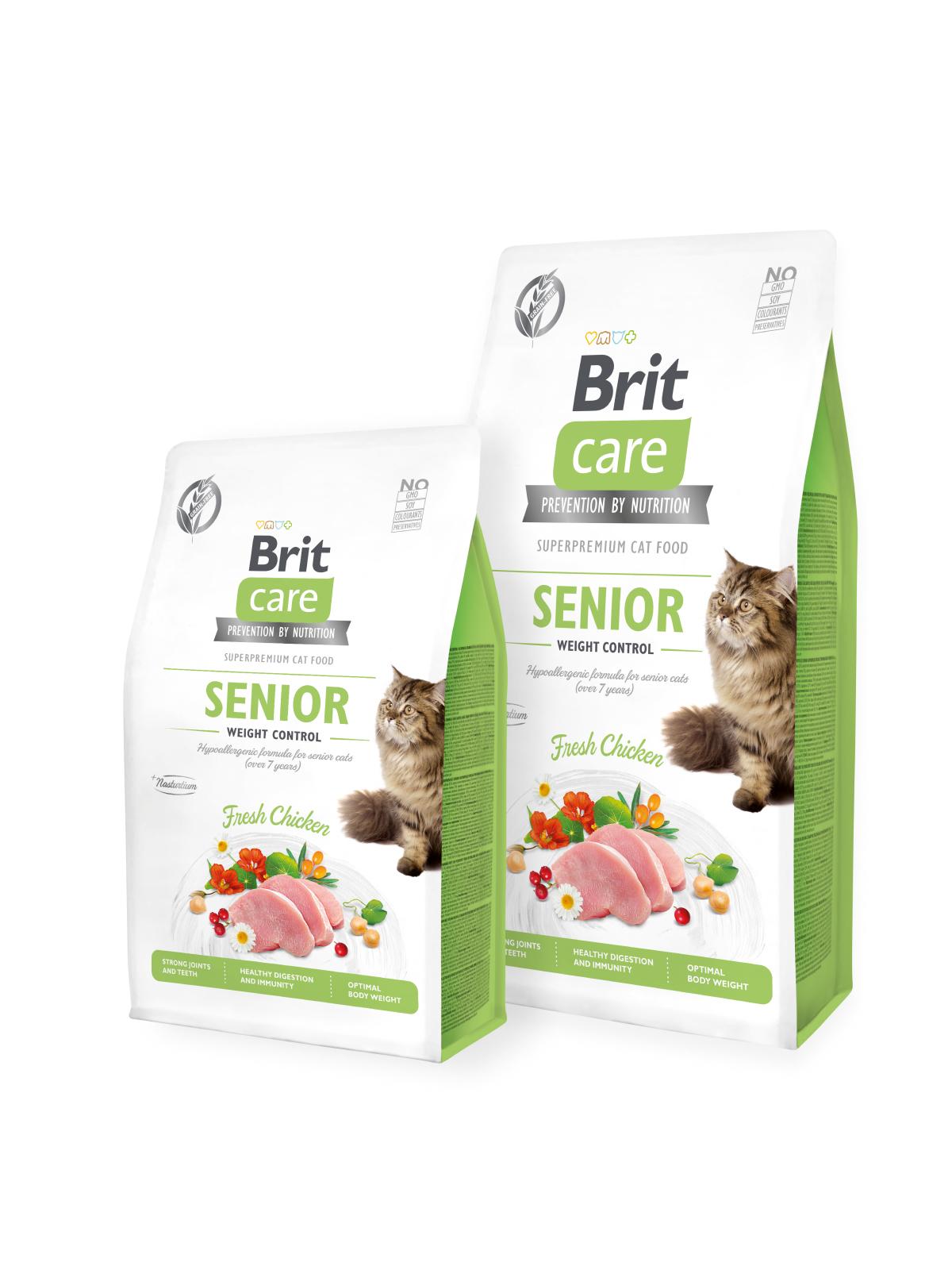 Brit Care Cat GF Senior Weight Control (šviežia vištiena) 7kg