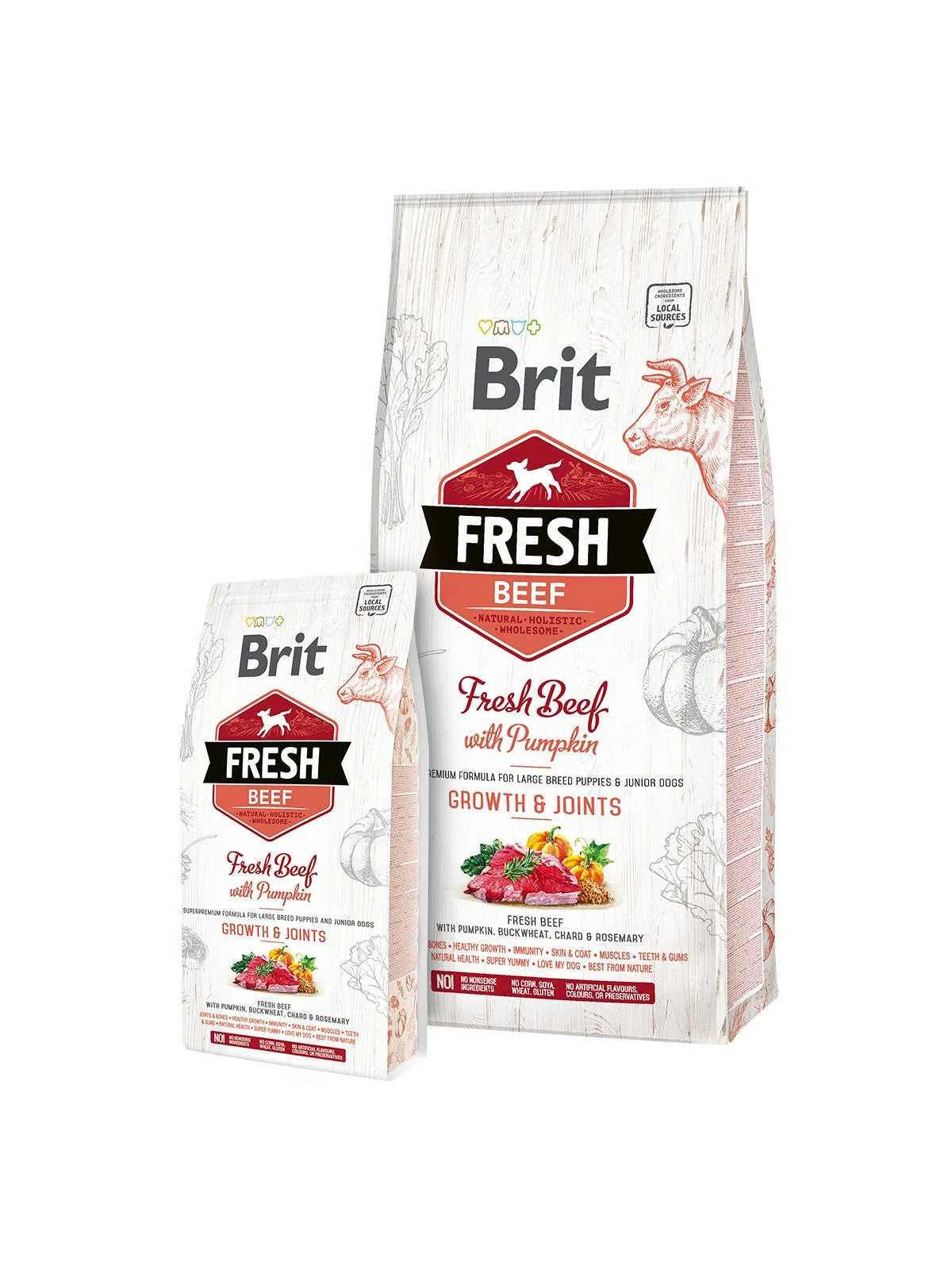 Brit Fresh Dog Jautiena su moliūgas Puppy Large 12kg