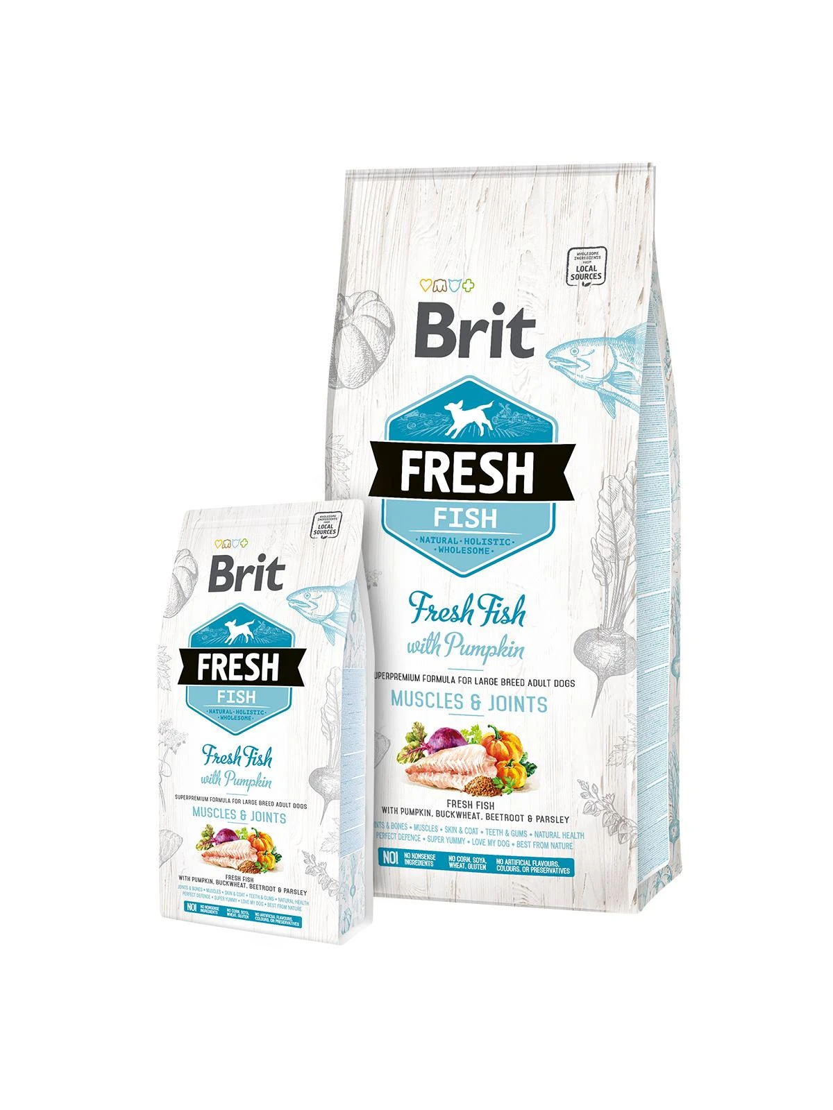 Brit Fresh Dog žuvis su moliūgu Suaugęs Didelis 12kg
