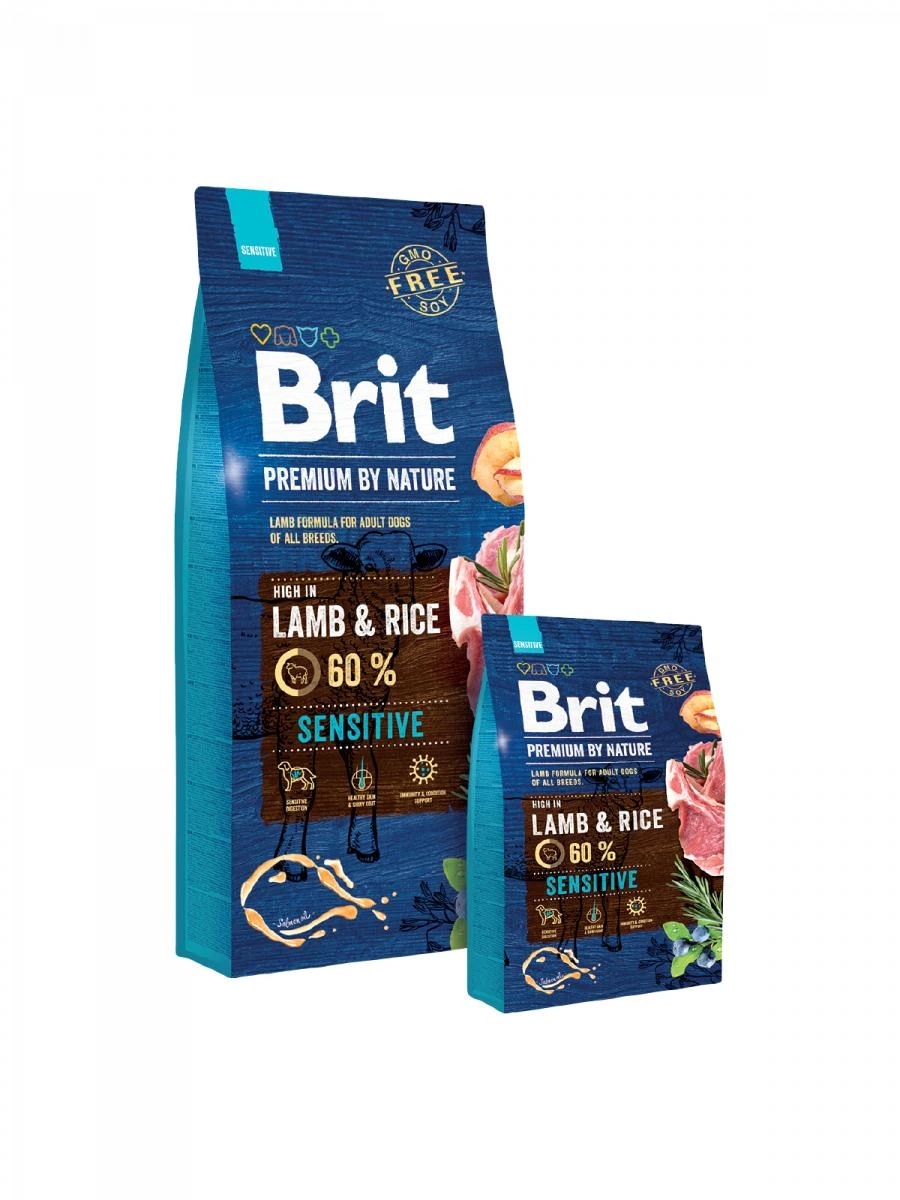 BRIT PREMIUM Dog by Nature Sensitive su ėriena ir ryžiais 3kg