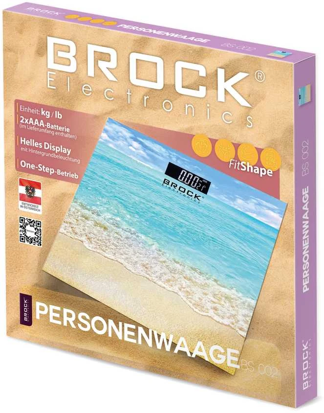 BS 002 Kūno svarstyklės BROCK BS 002 2xAAA baterijos (pridedamos) 30*30 cm