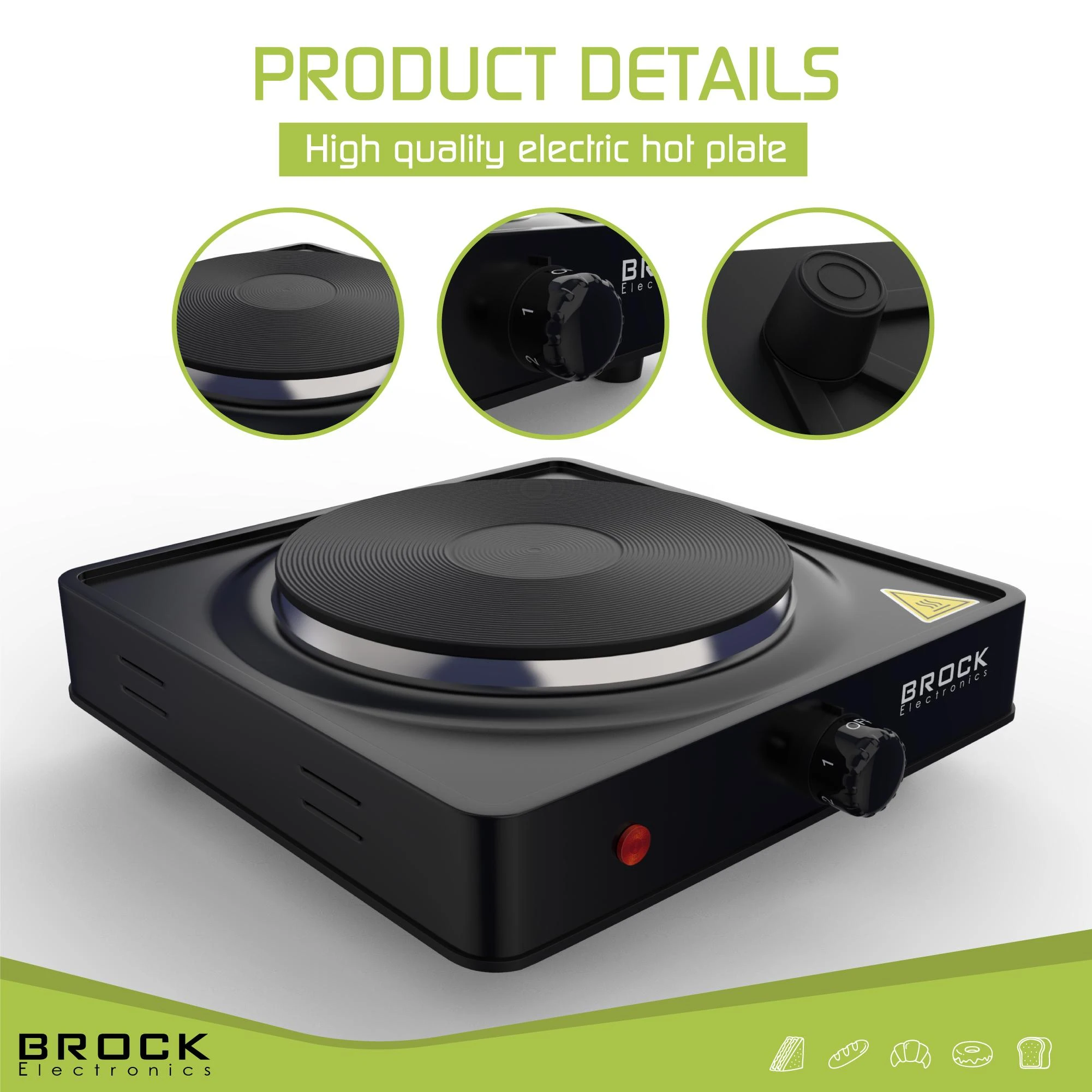 BROCK EP 100 BK El. skruzdėlės.viryklė
