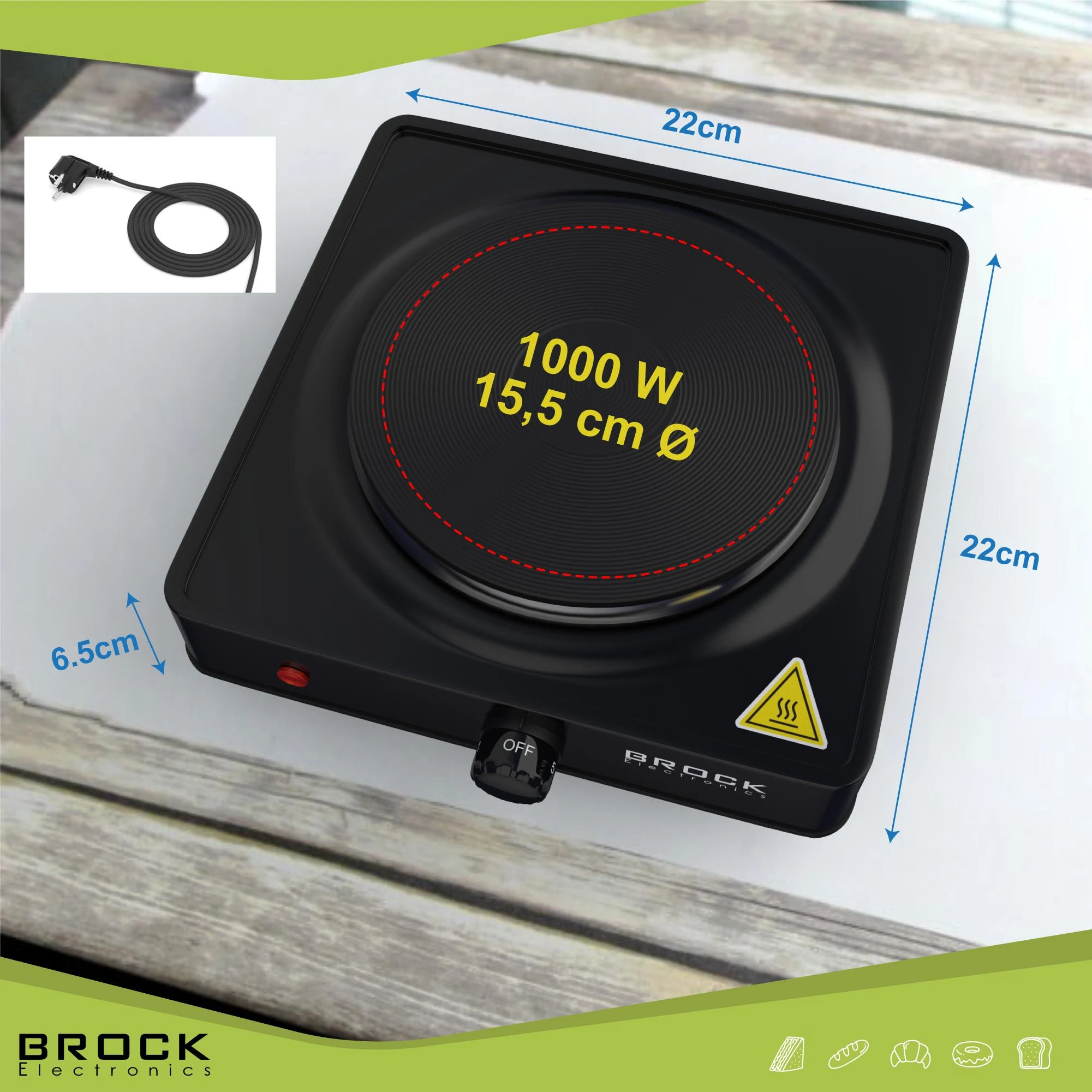 BROCK EP 100 BK El. skruzdėlės.viryklė