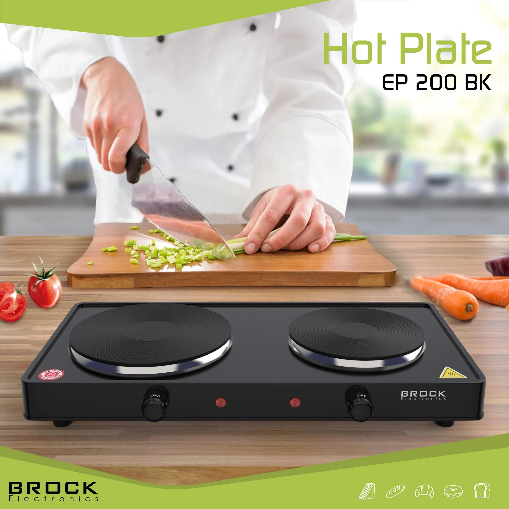 Kaitlentė Viryklė Brock EP 200 BK