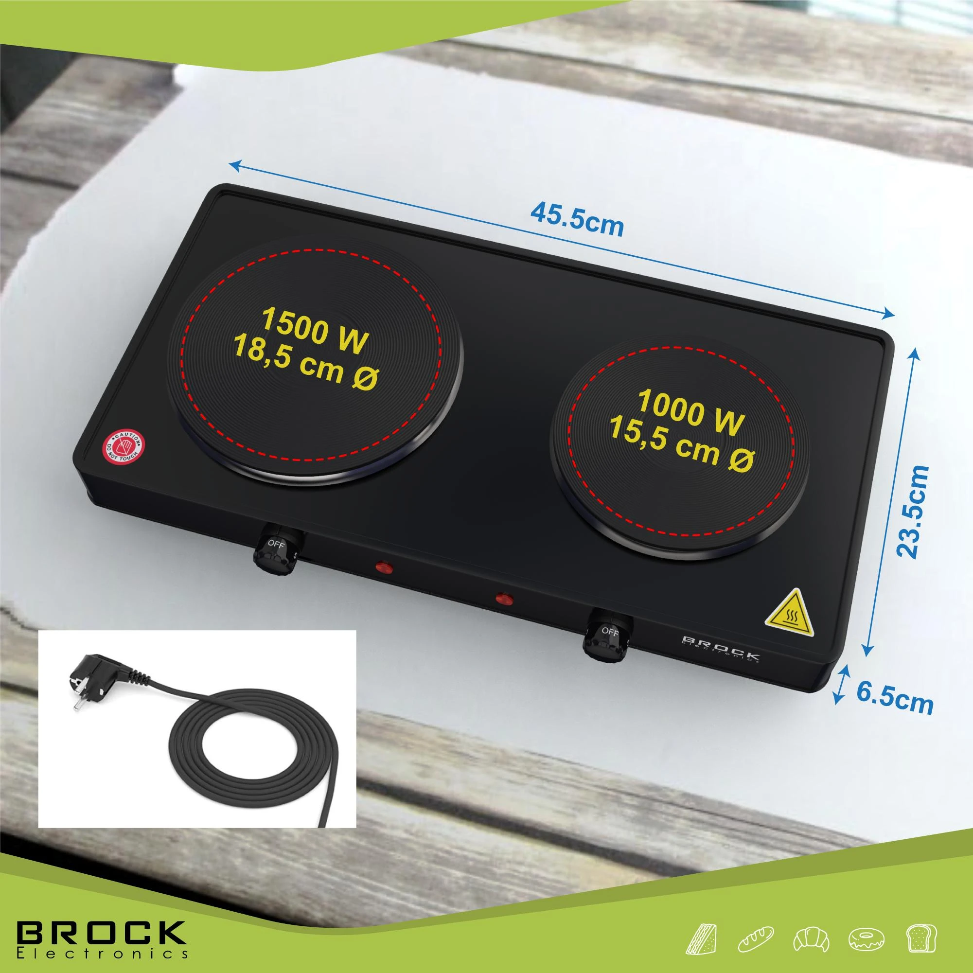 Kaitlentė Viryklė Brock EP 200 BK