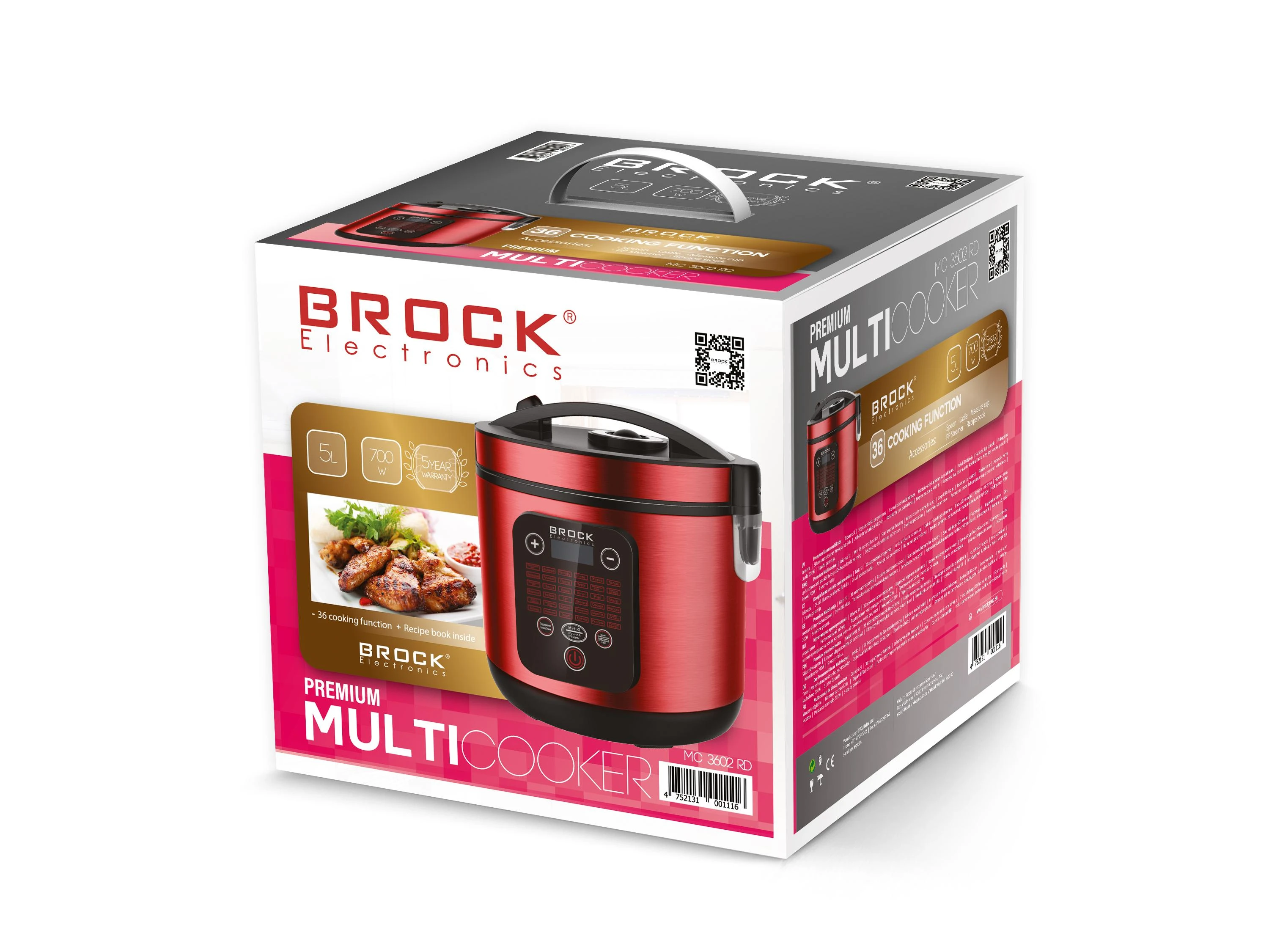 Brock daugiafunkcis puodas 5l,MC3602RD
