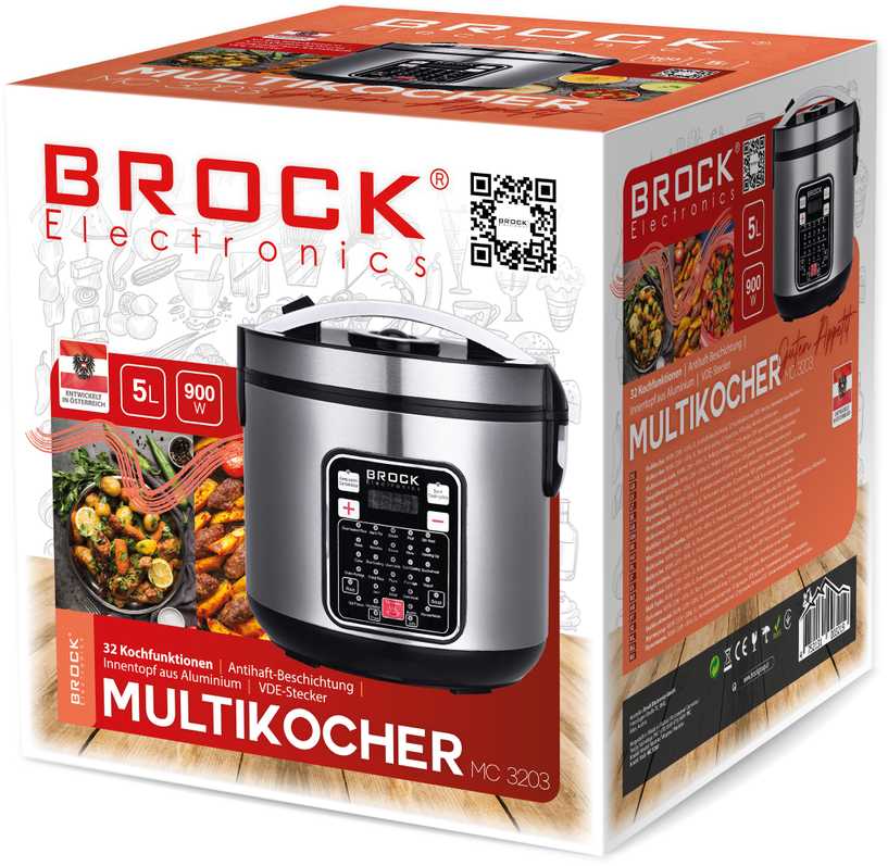Brock Multivaryklė, 900W, 220V ~50Hz, 5L.