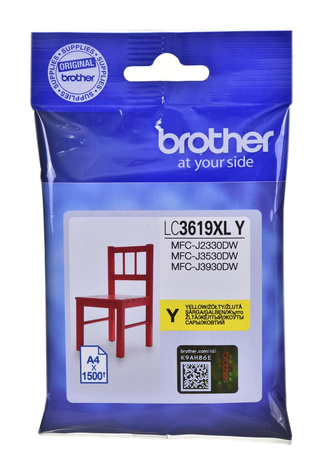 Brother LC3619XL (LC3619XLY) Rašalinė kasetė, Geltona