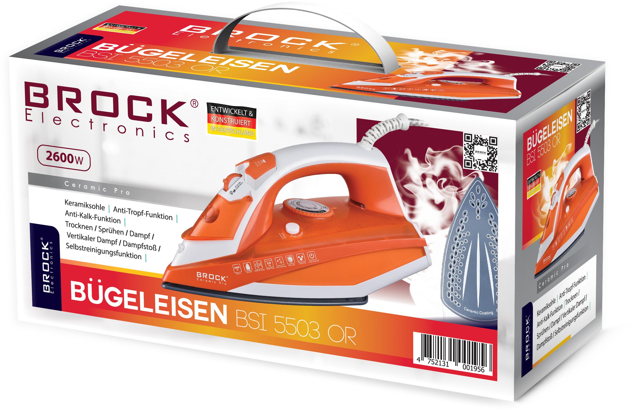 BSI 5503 OR Garinis lygintuvas BROCK BSI 5503 OR, 2600W