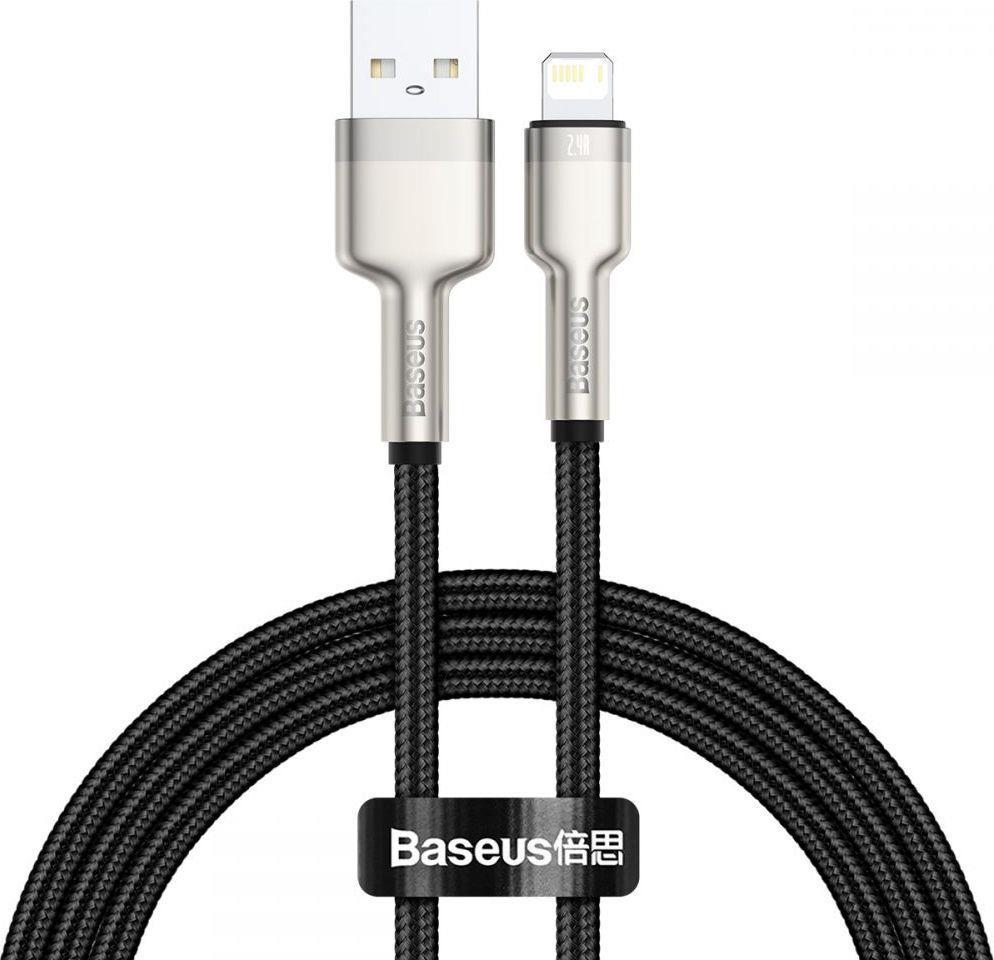 Baseus Cafule USB - Lightning kabelis 2.4A 0.25m - Juodas