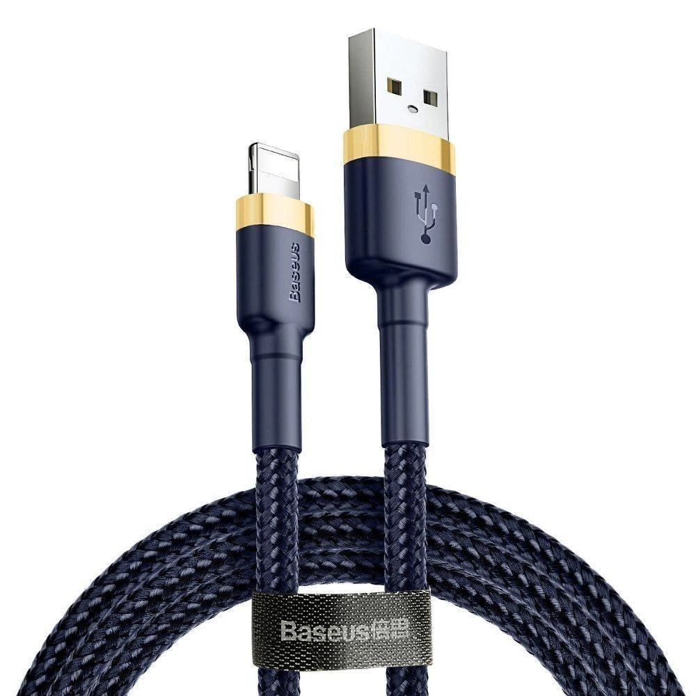 Baseus Cafule USB Lightning kabelis 1.5A 2m - Auksinis / Tamsiai mėlynas