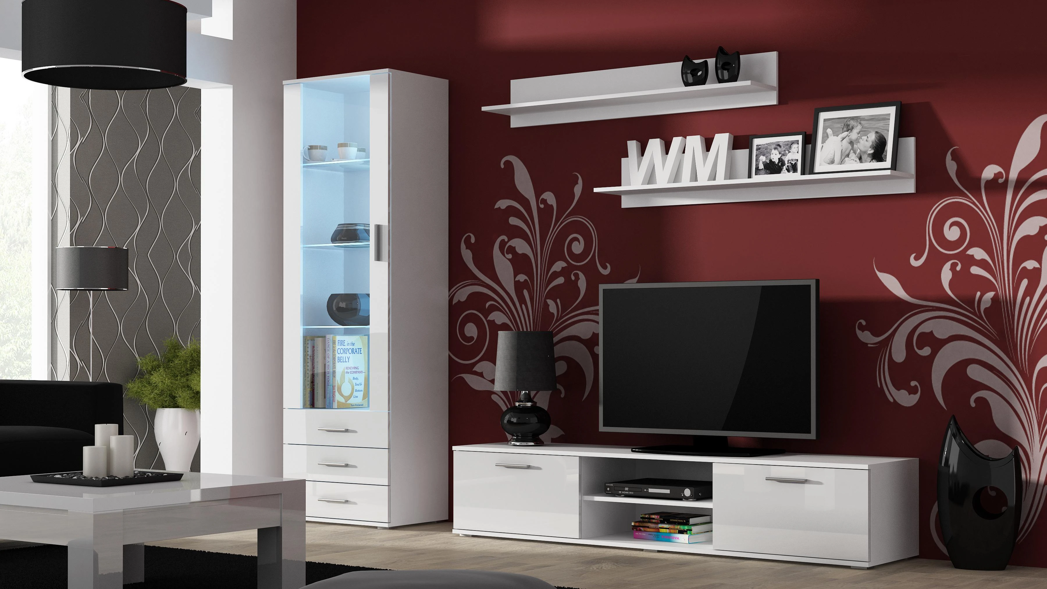 Cama Meble Svetainės Sekcija - Cama Soho S1 Balta Blizgi