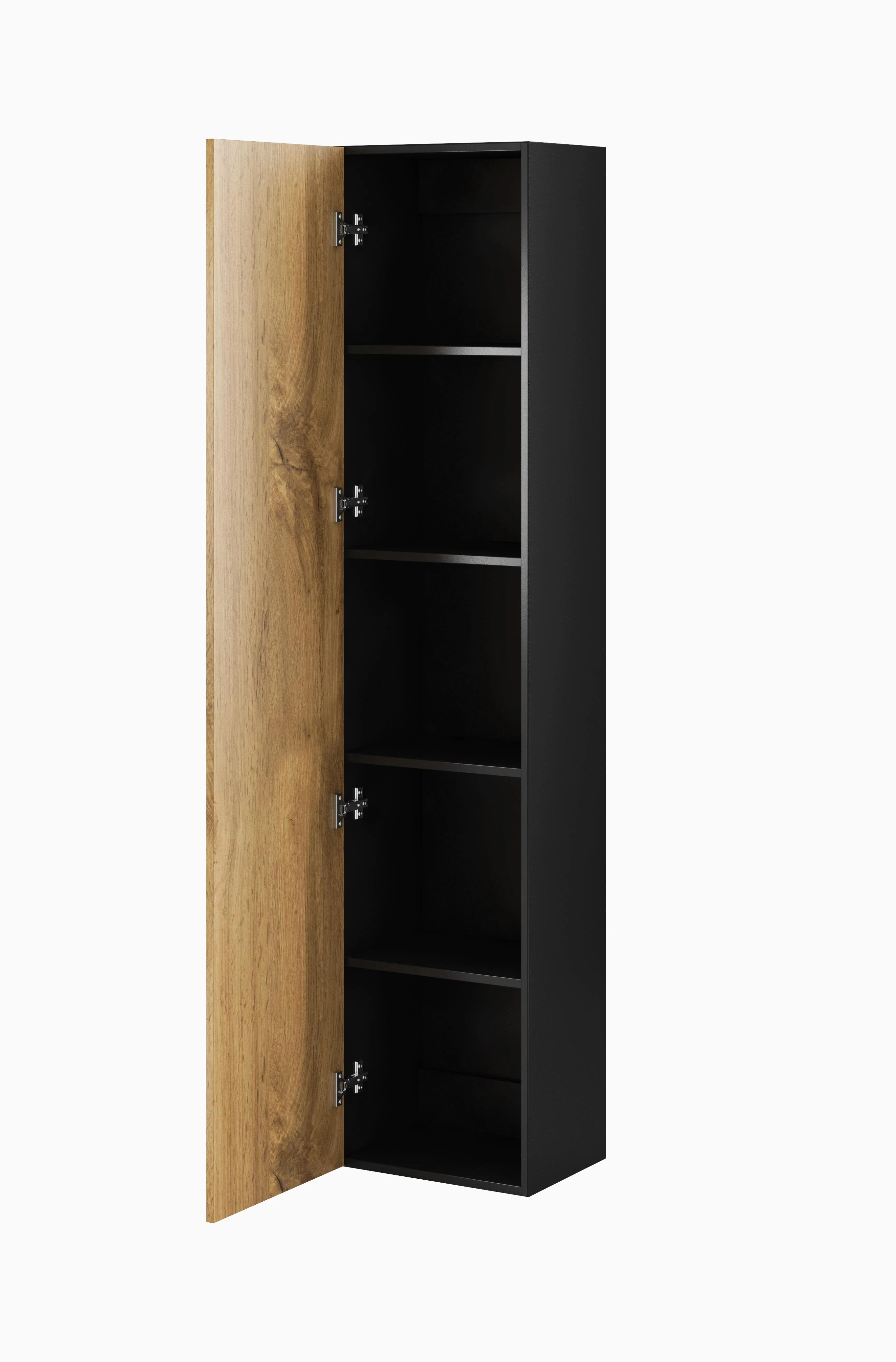 Cama sieninė spintelė VIGO '180' 180/40/30 (spalva: Votan ąžuolas/juoda)