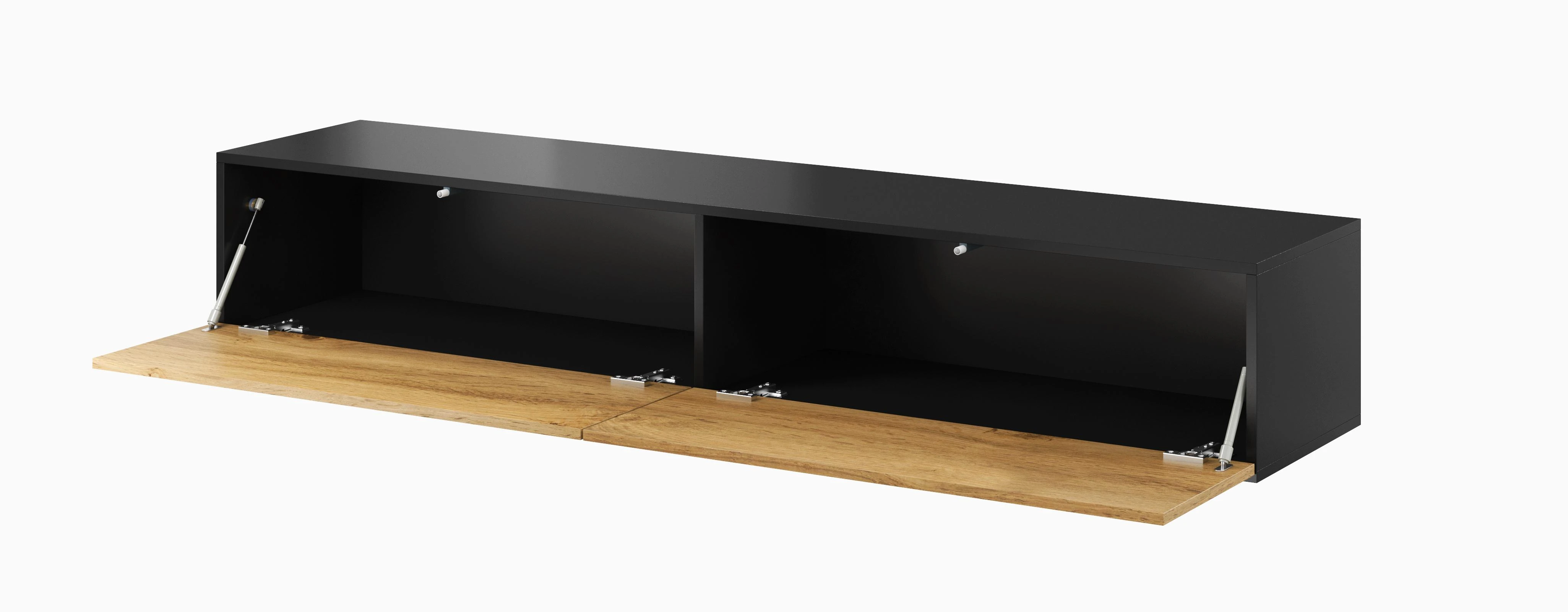 Cama pakabinama TV spintelė VIGO '180' 30/180/40 (spalva:juoda/Votan ąžuolas)