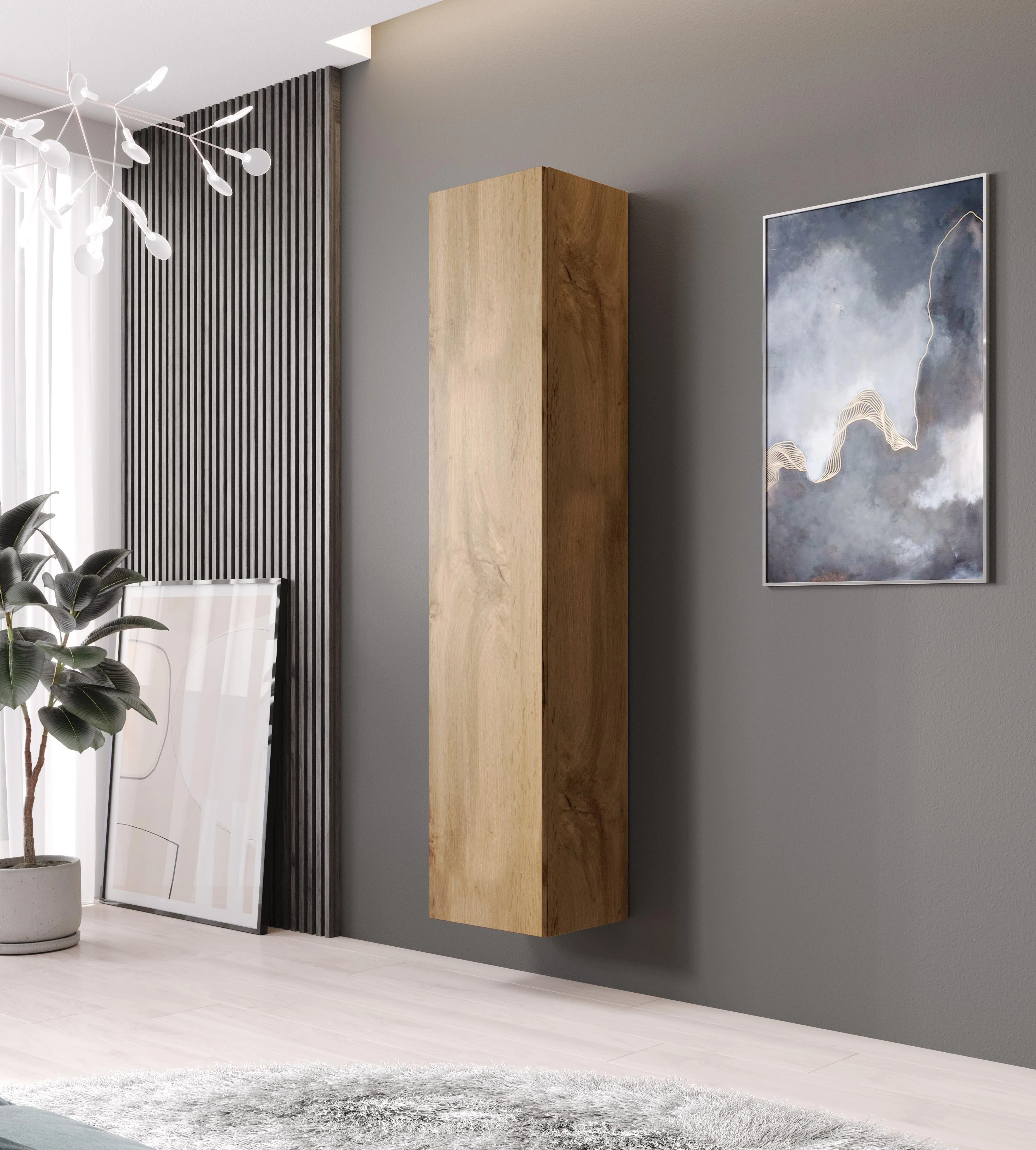 Cama Meble Sieninė lentyna VIGO '180', 180/40/30, (spalva: Votan ąžuolas)