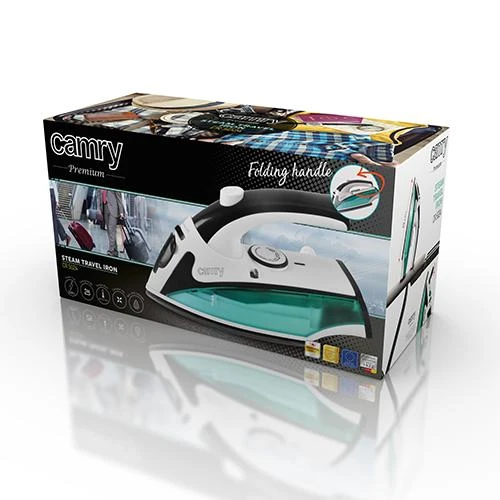Camry | CR 5024 | Steam Travel iron | 840 W | Vanduo tank capacity 40 ml | Baltas/žalias/juodas