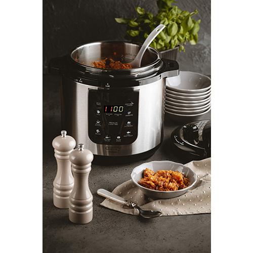 Camry | Pressure cooker | CR 6409 | 1500 W | Alluminium pot | 6 L | Number of programs 8 | Nerūdijantis plienas/Juodas