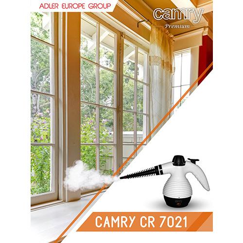 Camry | Garų valytuvas | CR 7021 | Galia 1100 W | Garų slėgis 3,5 baro | Vanduo bako talpa 0,35 L | Baltas