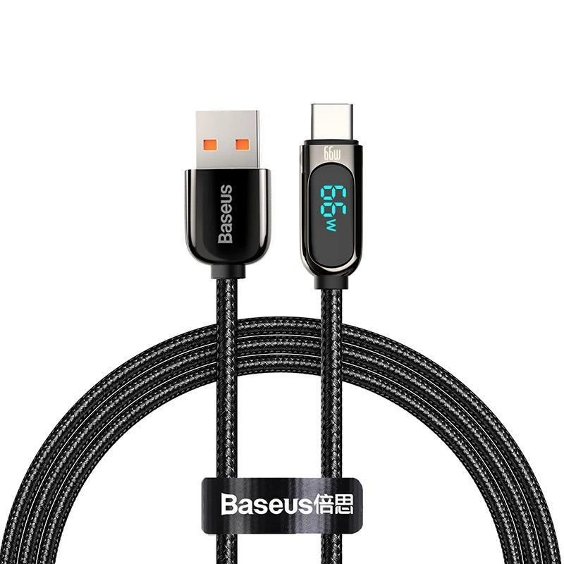 Baseus Ekranas USB - USB C kabelis 66W 1m - Juodas