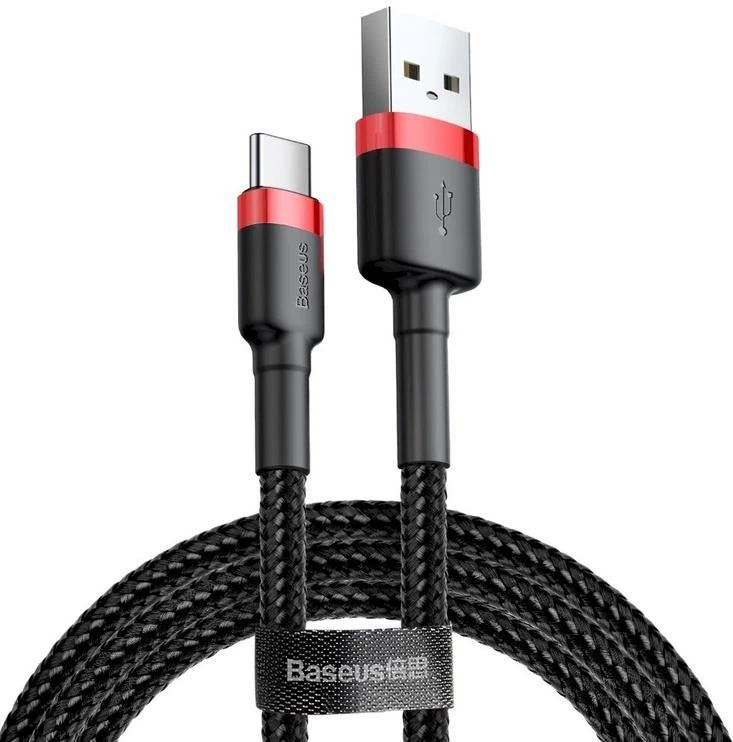 Baseus Cafule PD2.0 100W blykstė įkrovimo USB-C kabelis 20V 5A 2m - Raudonas / Juodas