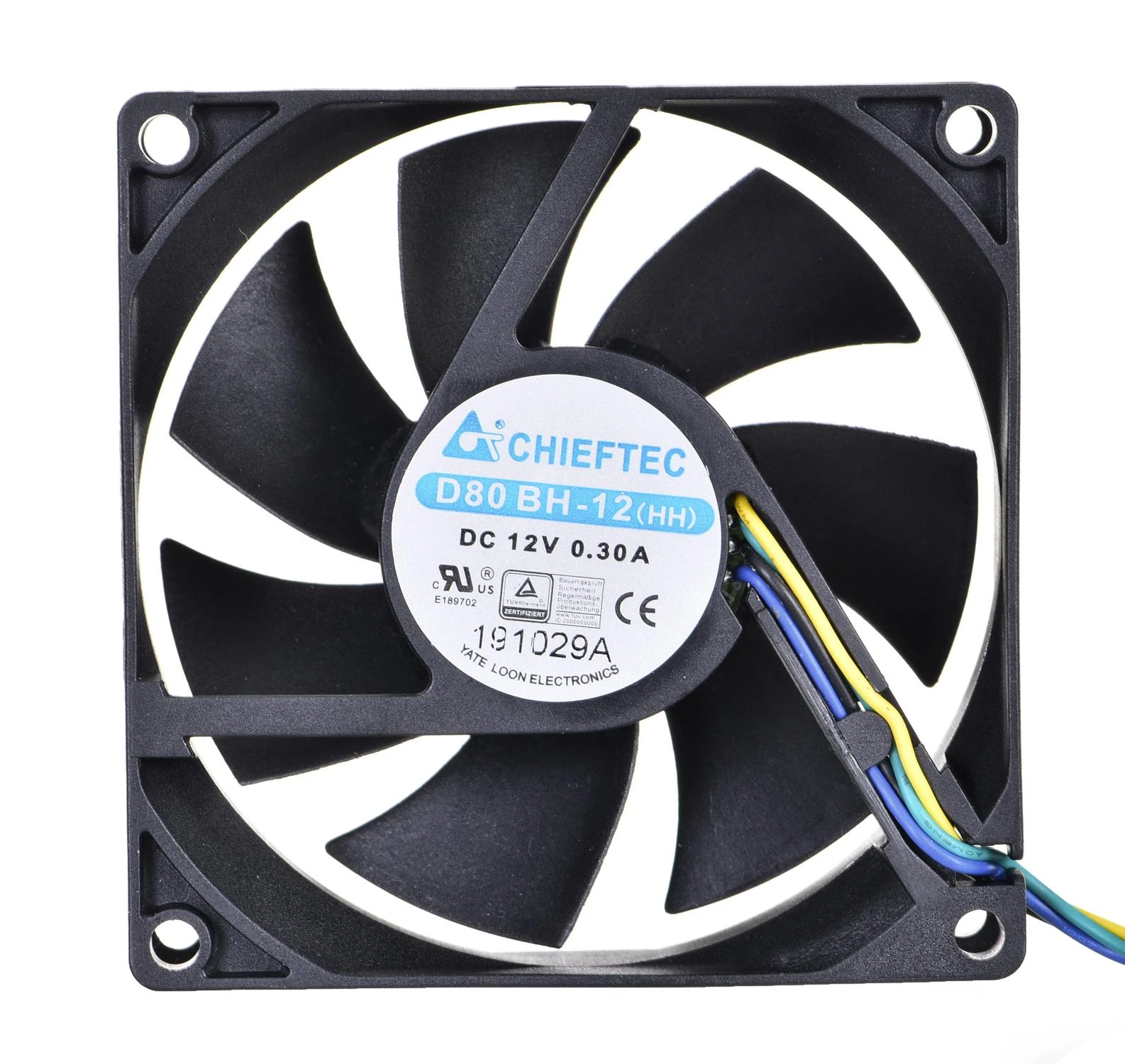 CHIEFTEC 80x80x25mm rutulinis guolis PWM FAN