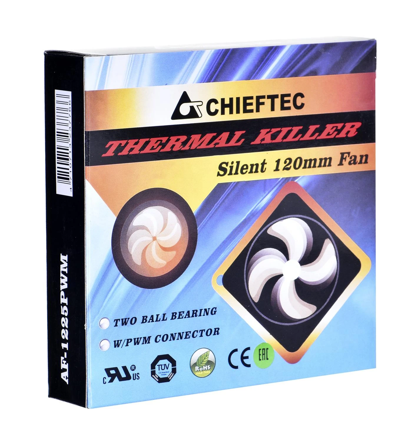 CHIEFTEC 120x120x25mm rutulinis guolis PWM ventiliatorius