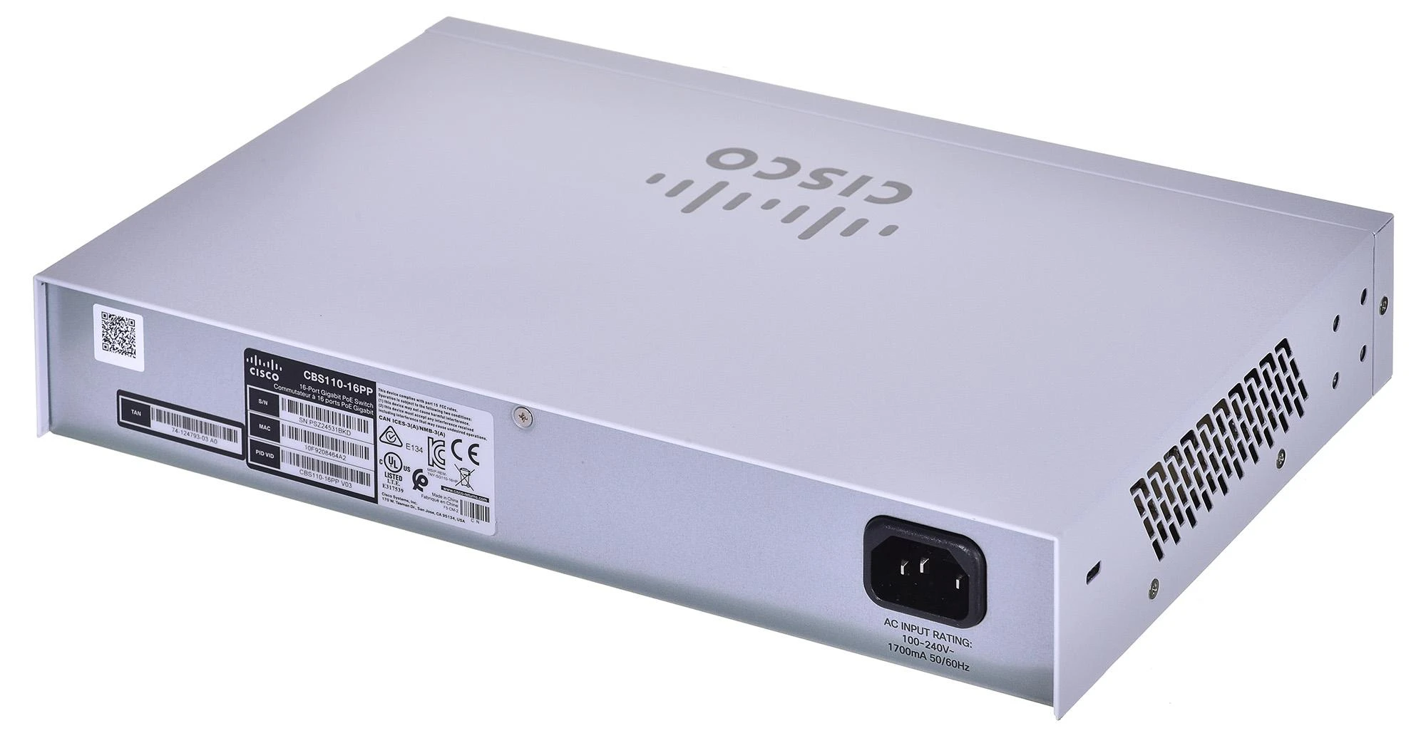 Šakotuvas Cisco Port „BUSINESS 110“ SERIJOS NEVALDOMAS – KOMUTATORIUS, 16 PRIEVADŲ GE, DALINIS POE