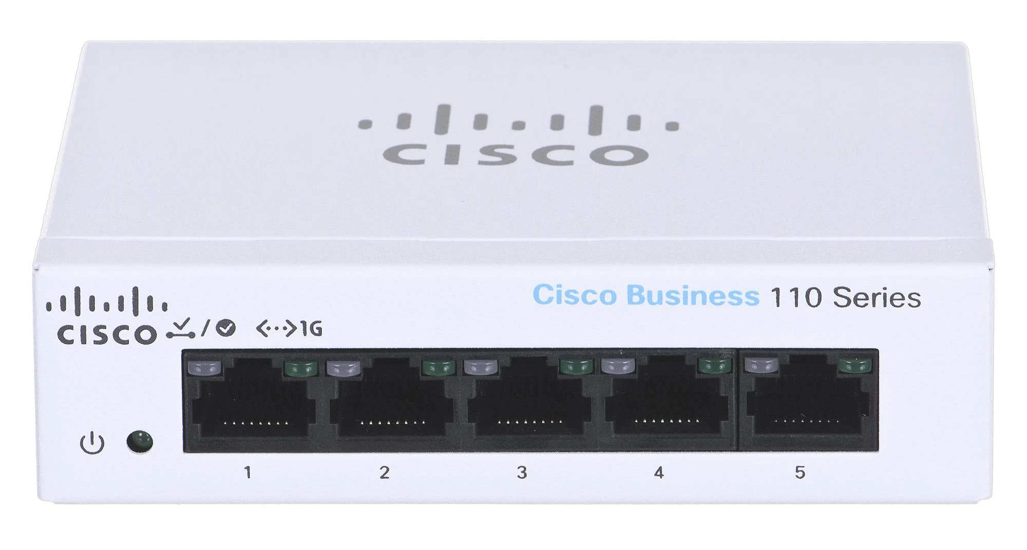Šakotuvas Cisco CBS110 nevaldomas 5 prievadų GE, stalinis kompiuteris, išorinis PS