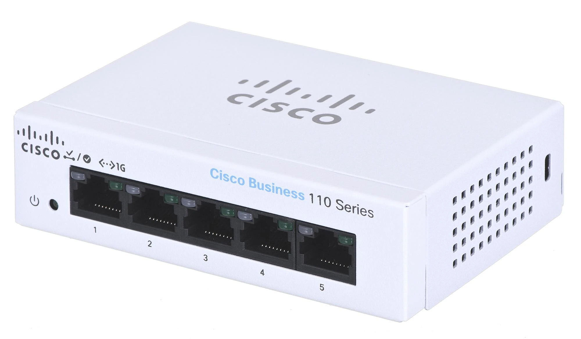 Šakotuvas Cisco CBS110 nevaldomas 5 prievadų GE, stalinis kompiuteris, išorinis PS